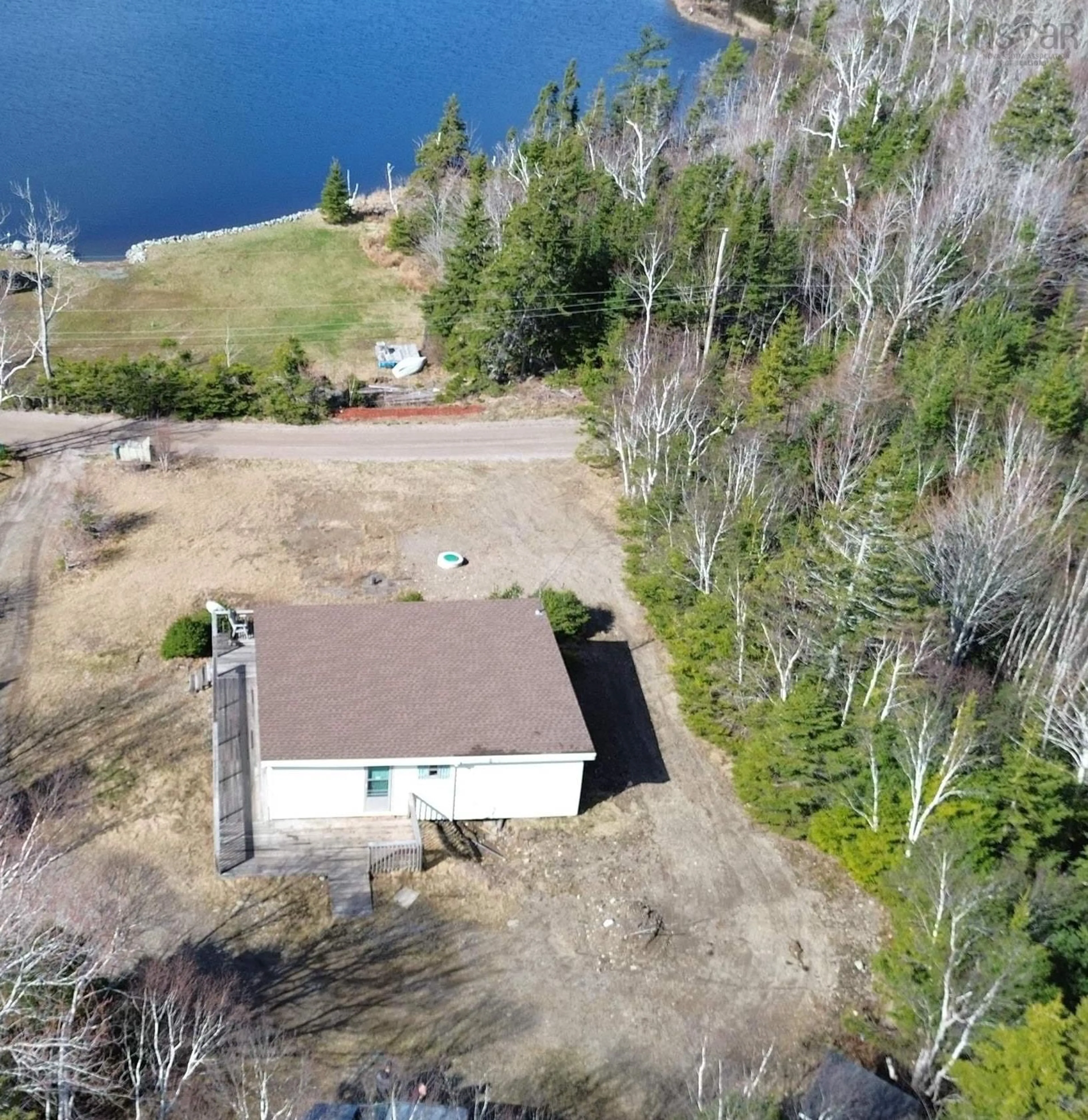A pic from outside/outdoor area/front of a property/back of a property/a pic from drone, water/lake/river/ocean view for 280 Malcolm's Road, Albert Bridge Nova Scotia B1K 2T8