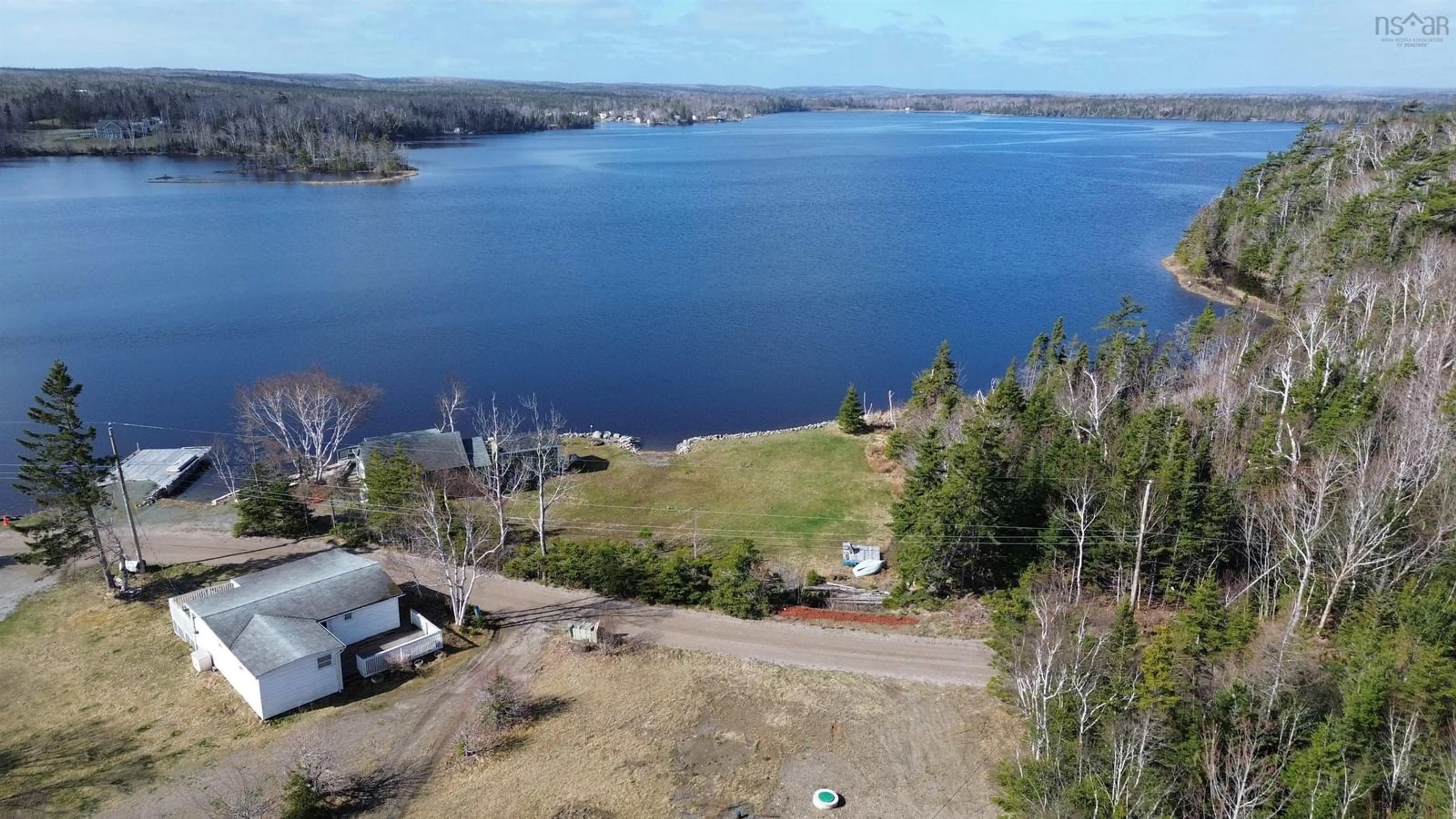 A pic from outside/outdoor area/front of a property/back of a property/a pic from drone, water/lake/river/ocean view for 280 Malcolm's Road, Albert Bridge Nova Scotia B1K 2T8