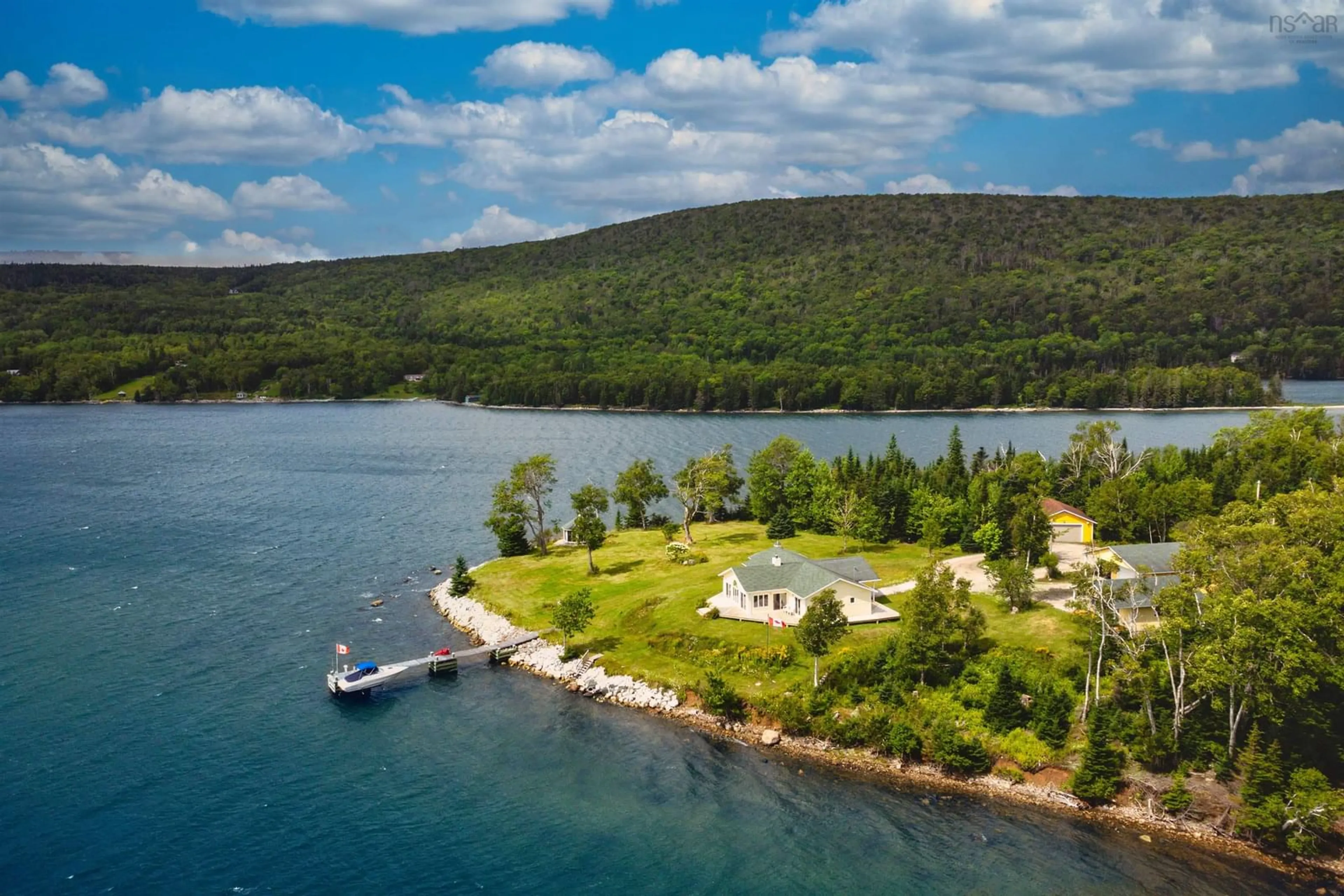 A pic from outside/outdoor area/front of a property/back of a property/a pic from drone, water/lake/river/ocean view for 364 6012 Rd, Marble Mountain Nova Scotia B0E 3K0