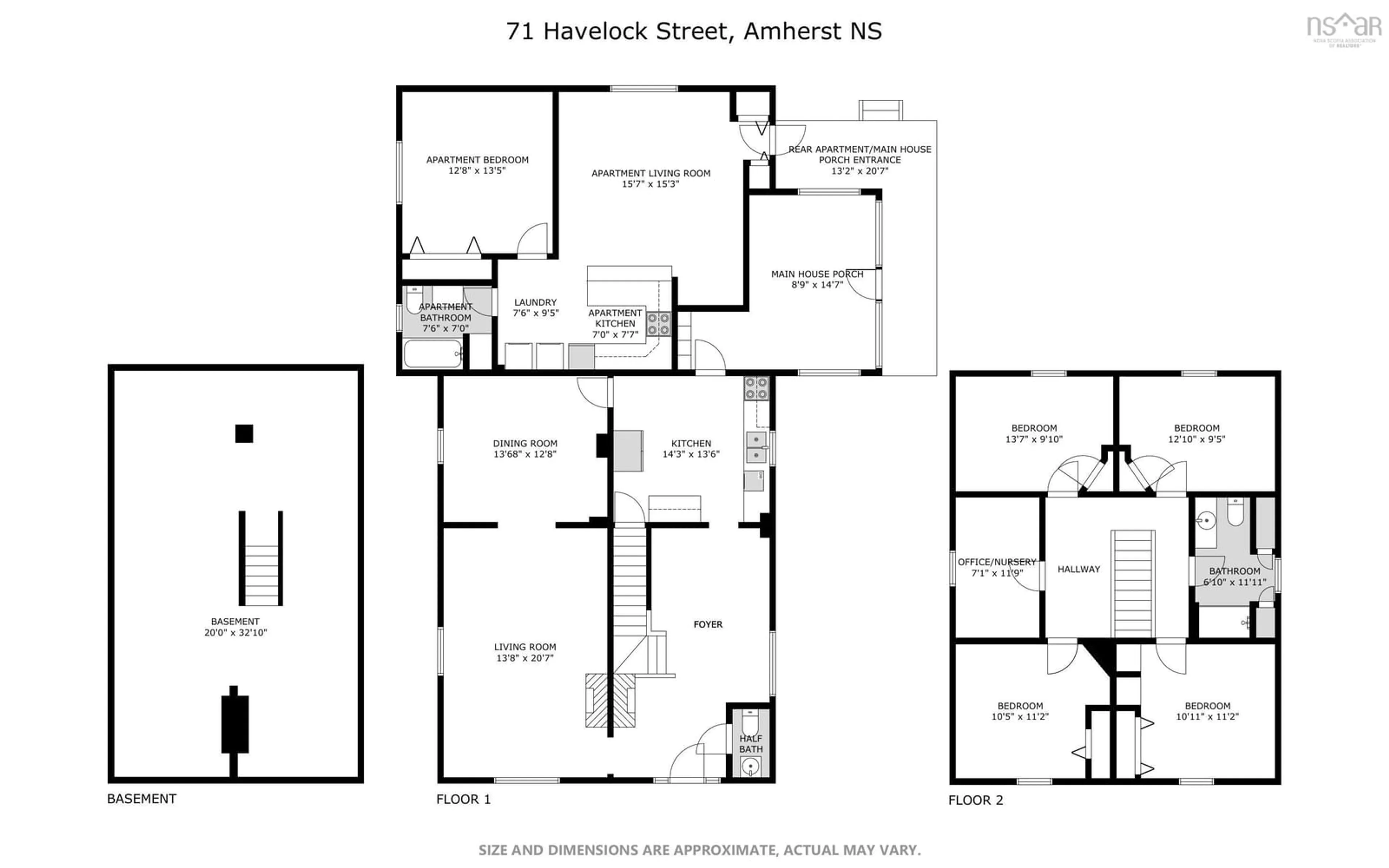 Floor plan for 71 Havelock St, Amherst Nova Scotia B4H 3K5