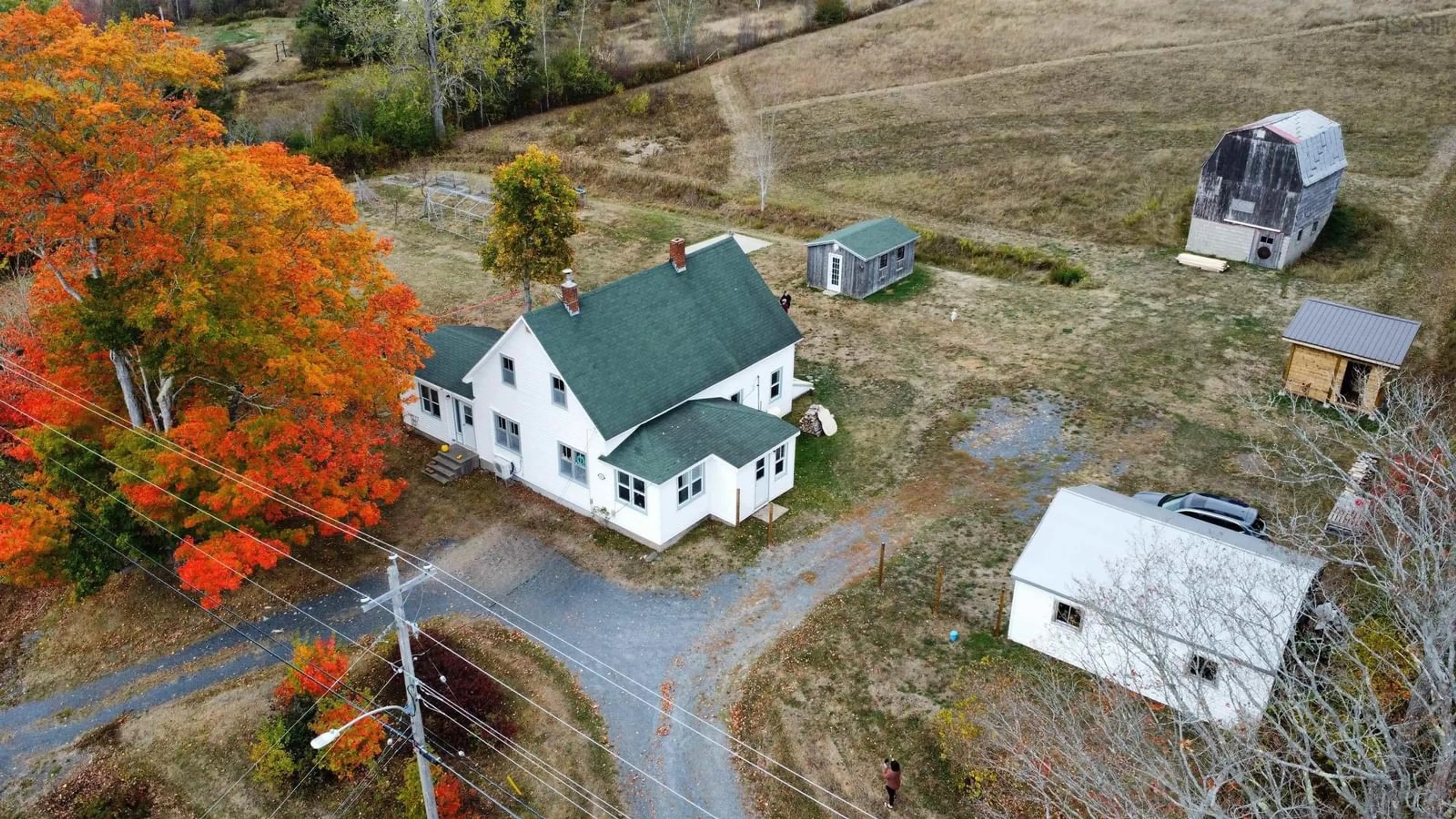 A pic from outside/outdoor area/front of a property/back of a property/a pic from drone, building for 2841 Clementsvale Rd, Bear River East Nova Scotia B0S 1B0
