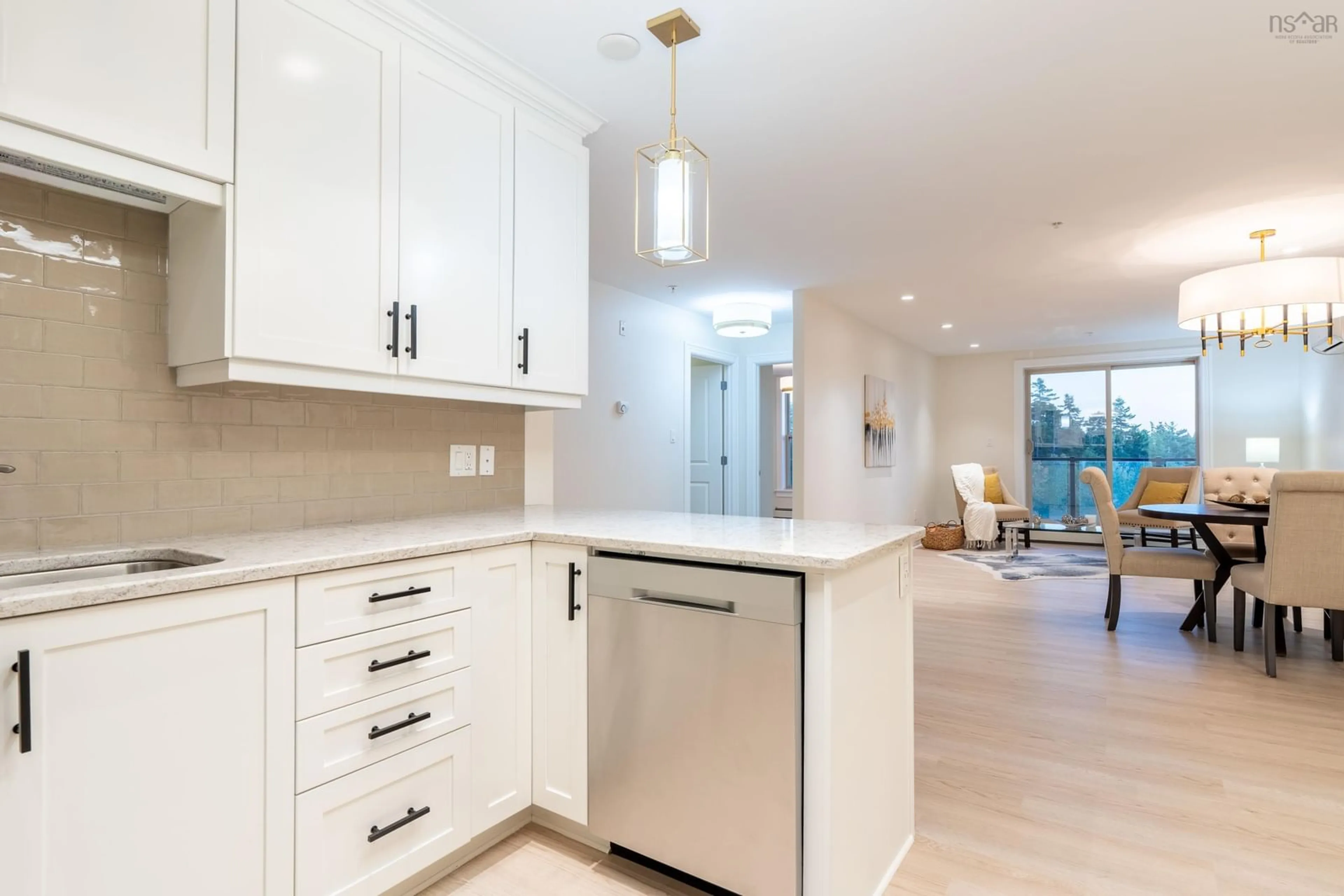 Open concept kitchen, ceramic/tile floor for 89 Pebblecreek Cres #207, Dartmouth Nova Scotia B2W 0K6