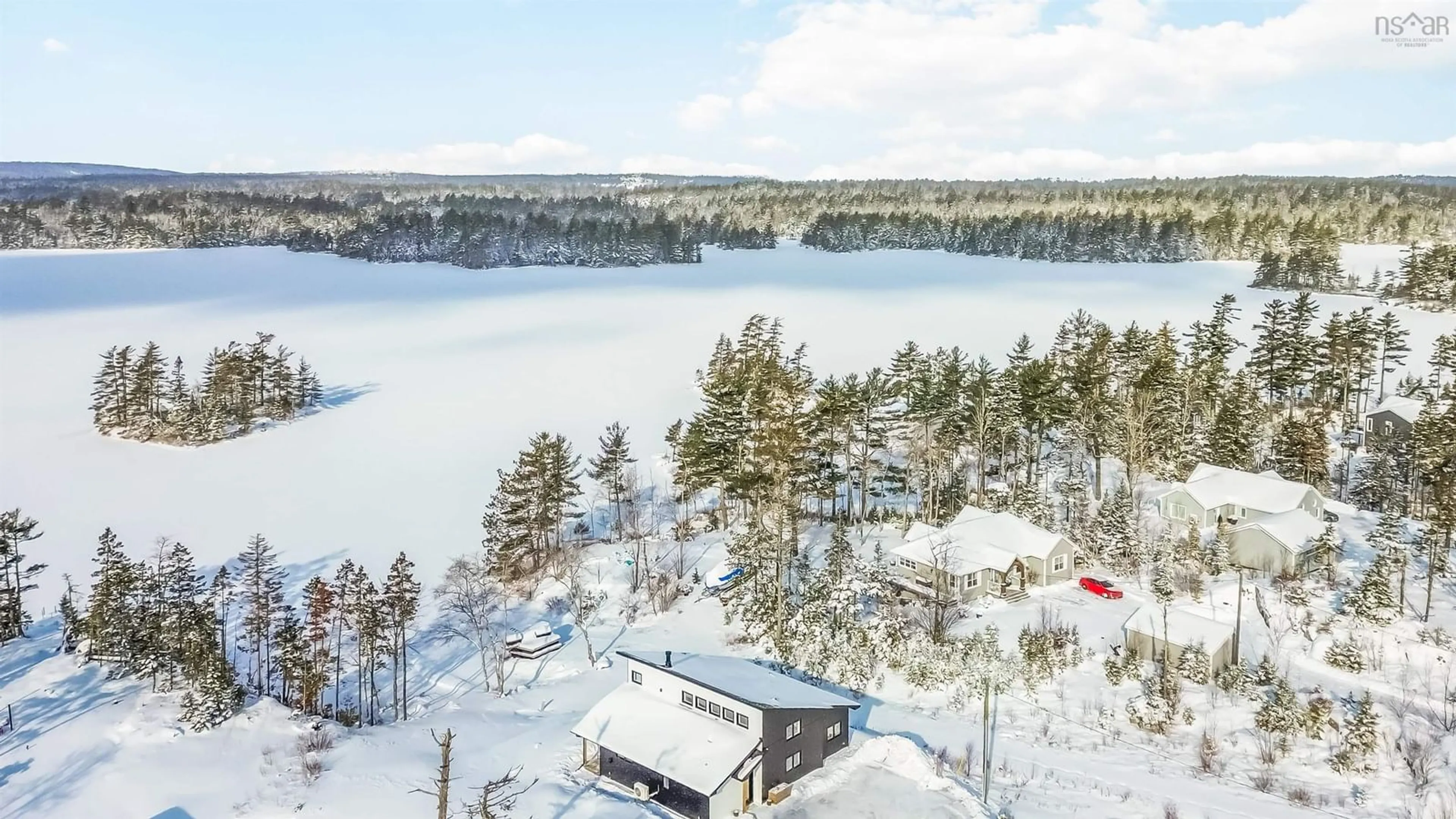 A pic from outside/outdoor area/front of a property/back of a property/a pic from drone, water/lake/river/ocean view for 242 Heritage Way, East Uniacke Nova Scotia B0N 1Z0
