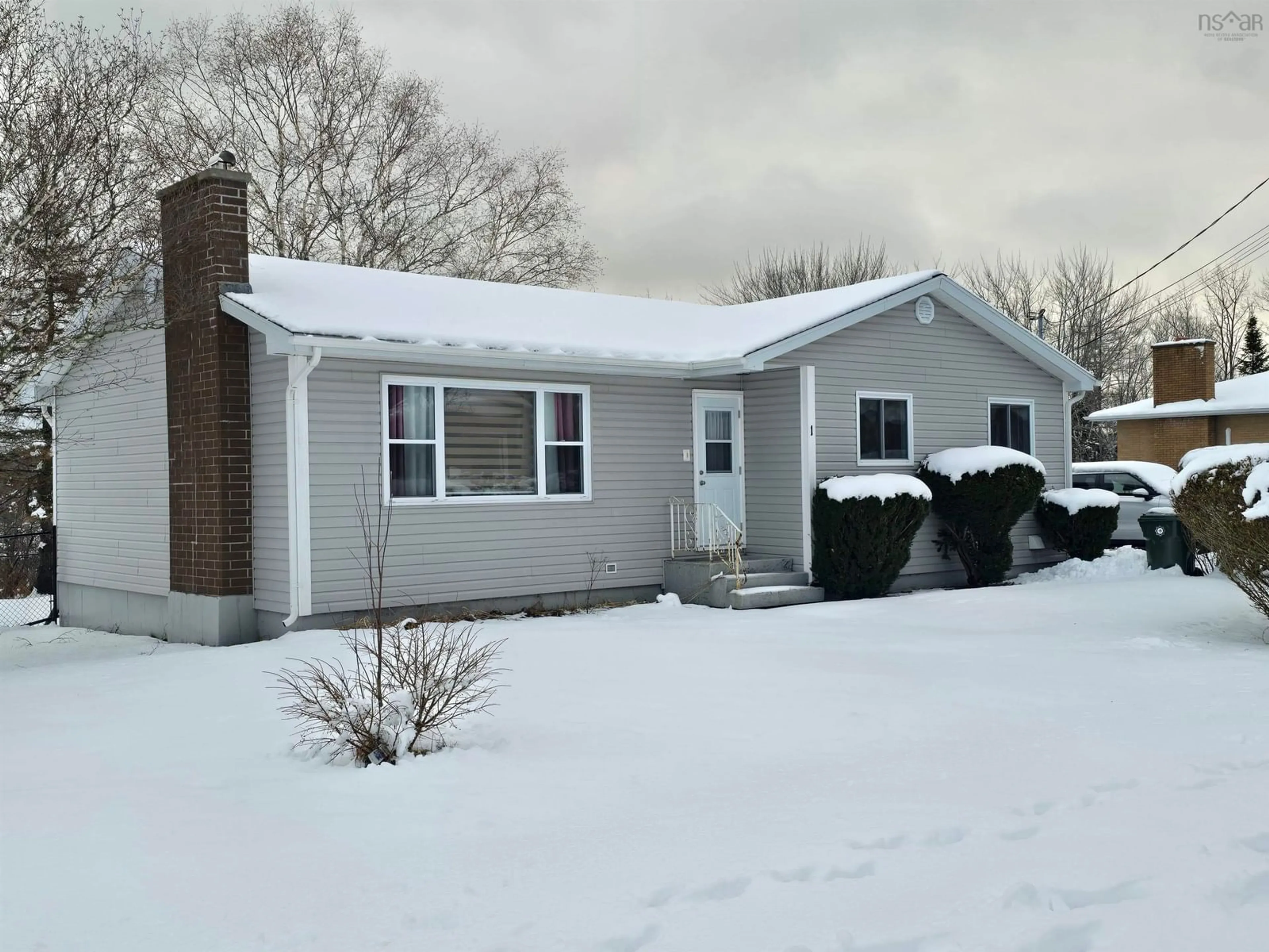 Home with vinyl exterior material, street for 1 Anderson Ave, Coxheath Nova Scotia B1R 2B5