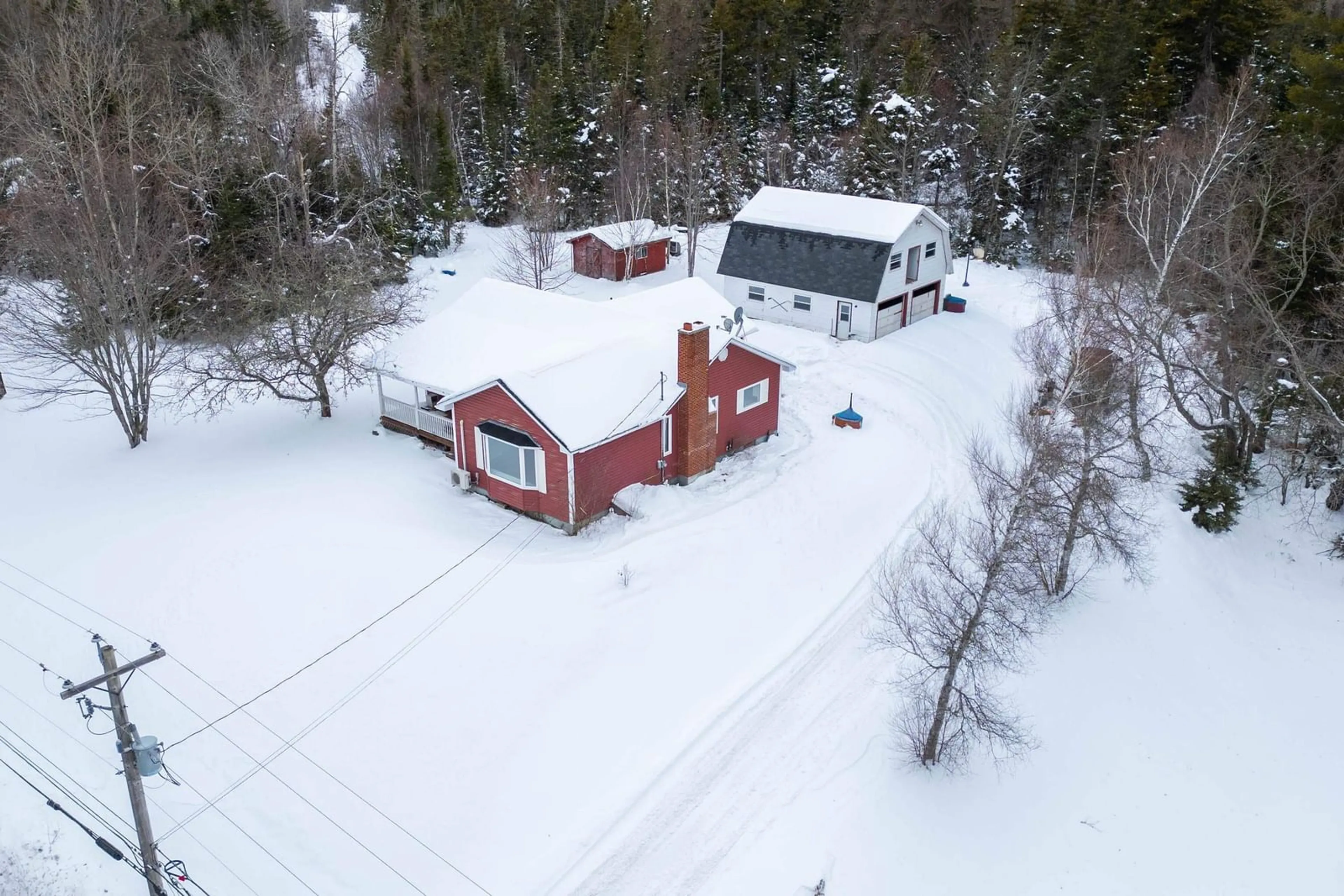 A pic from outside/outdoor area/front of a property/back of a property/a pic from drone, street for 8675 Highway 2, Southampton Nova Scotia B0M 1W0