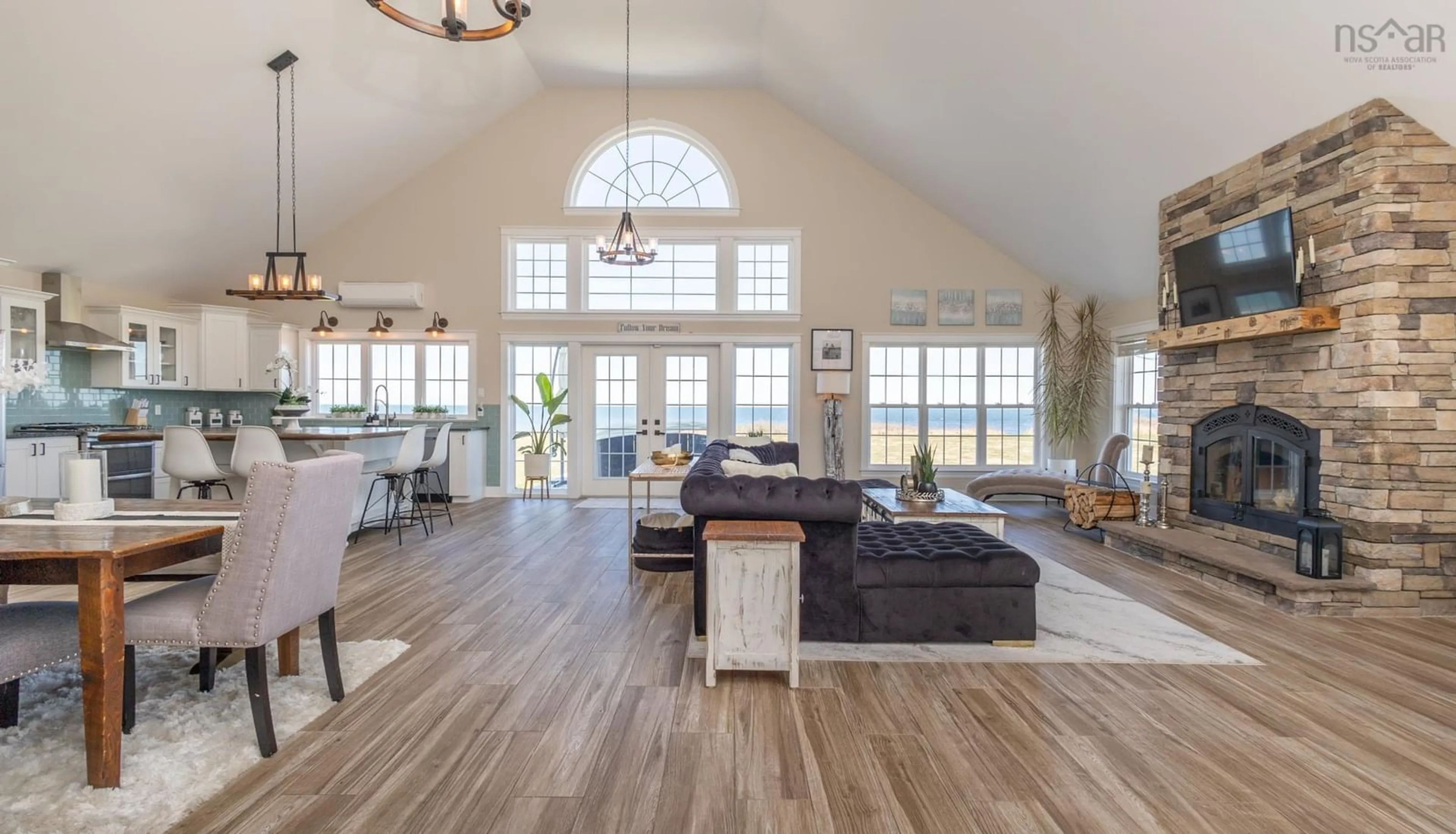 Living room with furniture, unknown for 4849 Highway 1, Salmon River Nova Scotia B5A 5B2