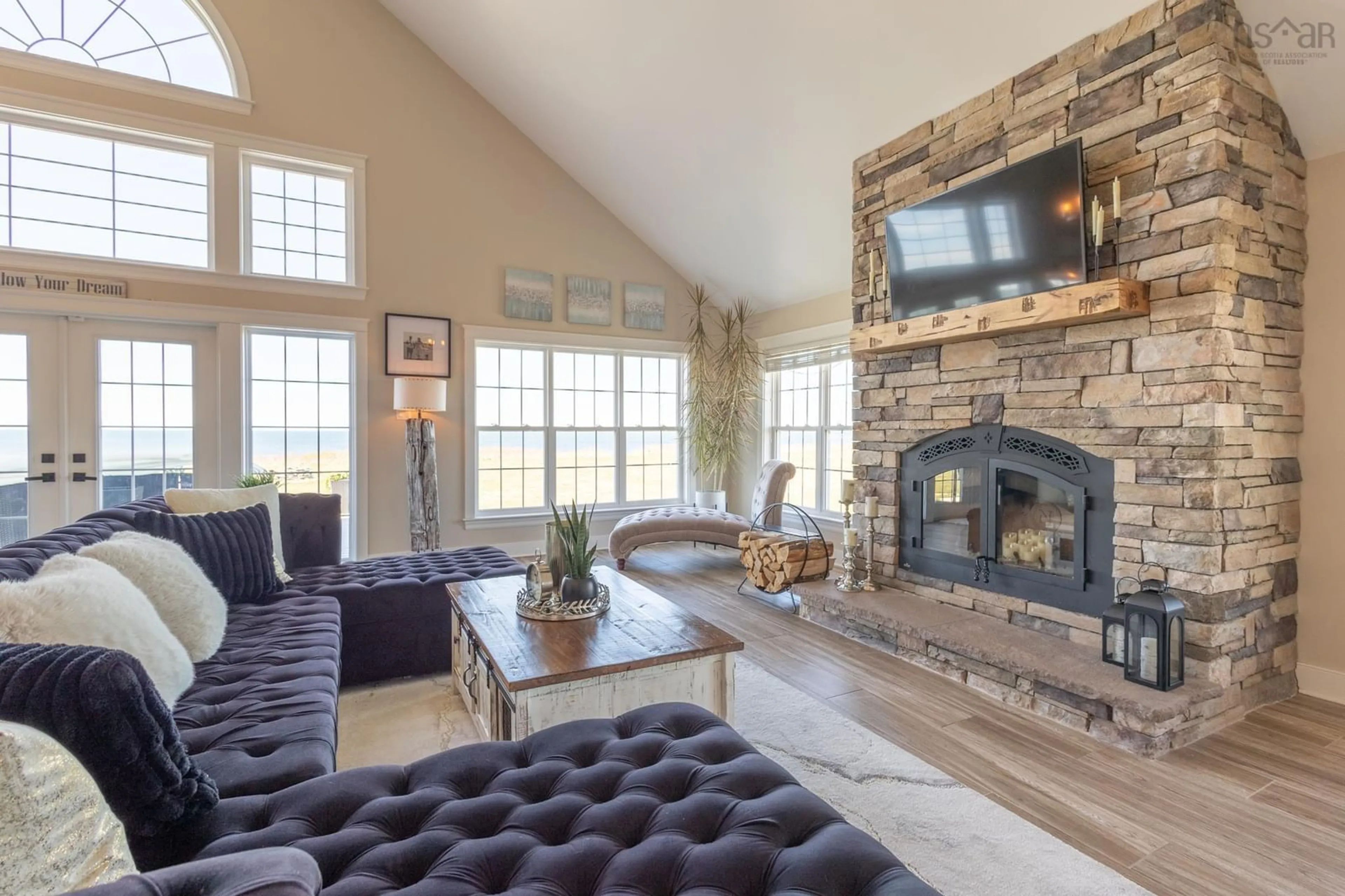 Living room with furniture, unknown for 4849 Highway 1, Salmon River Nova Scotia B5A 5B2