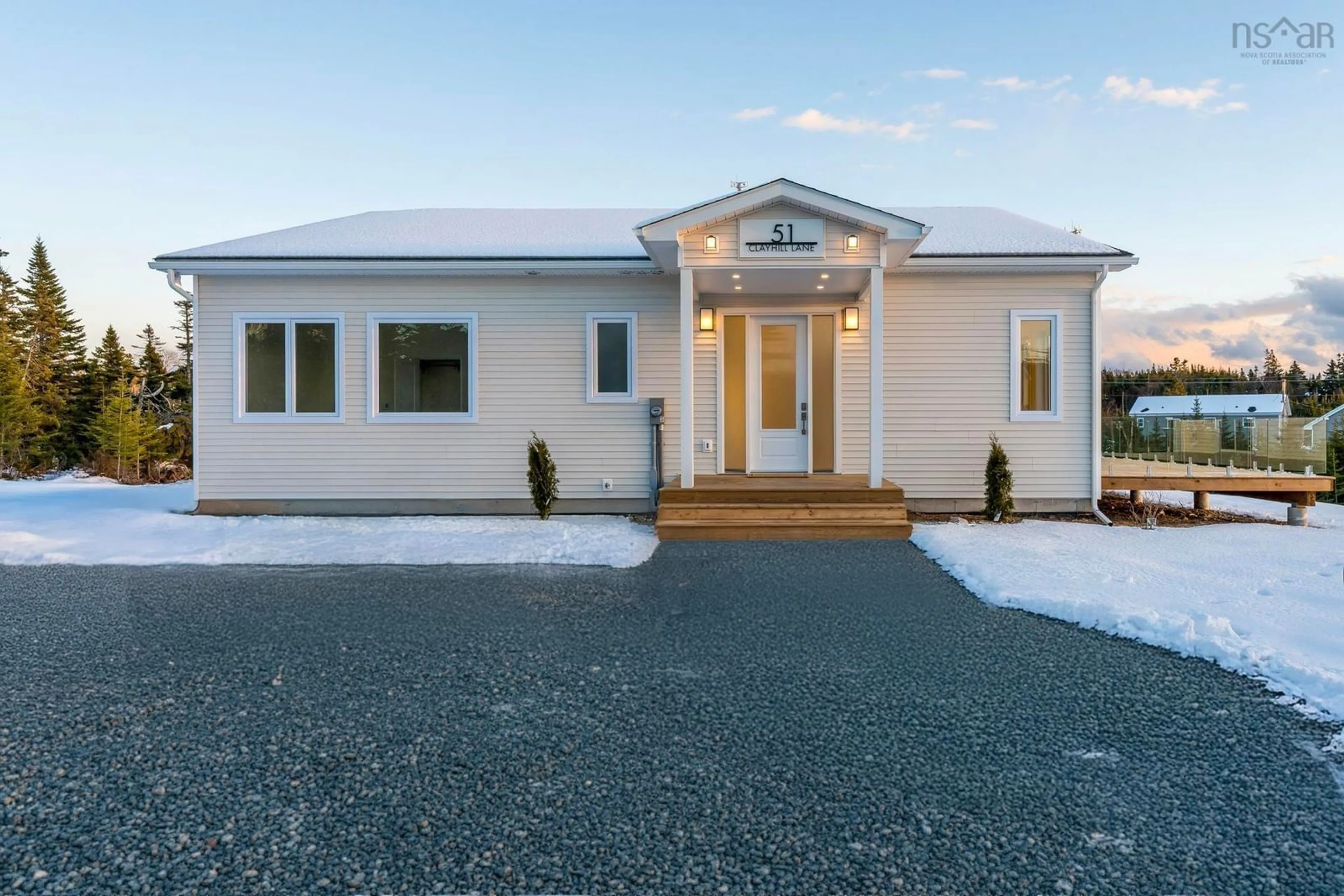 Home with vinyl exterior material, street for 51 Clayhill Lane, Ketch Harbour Nova Scotia B3V 0E8