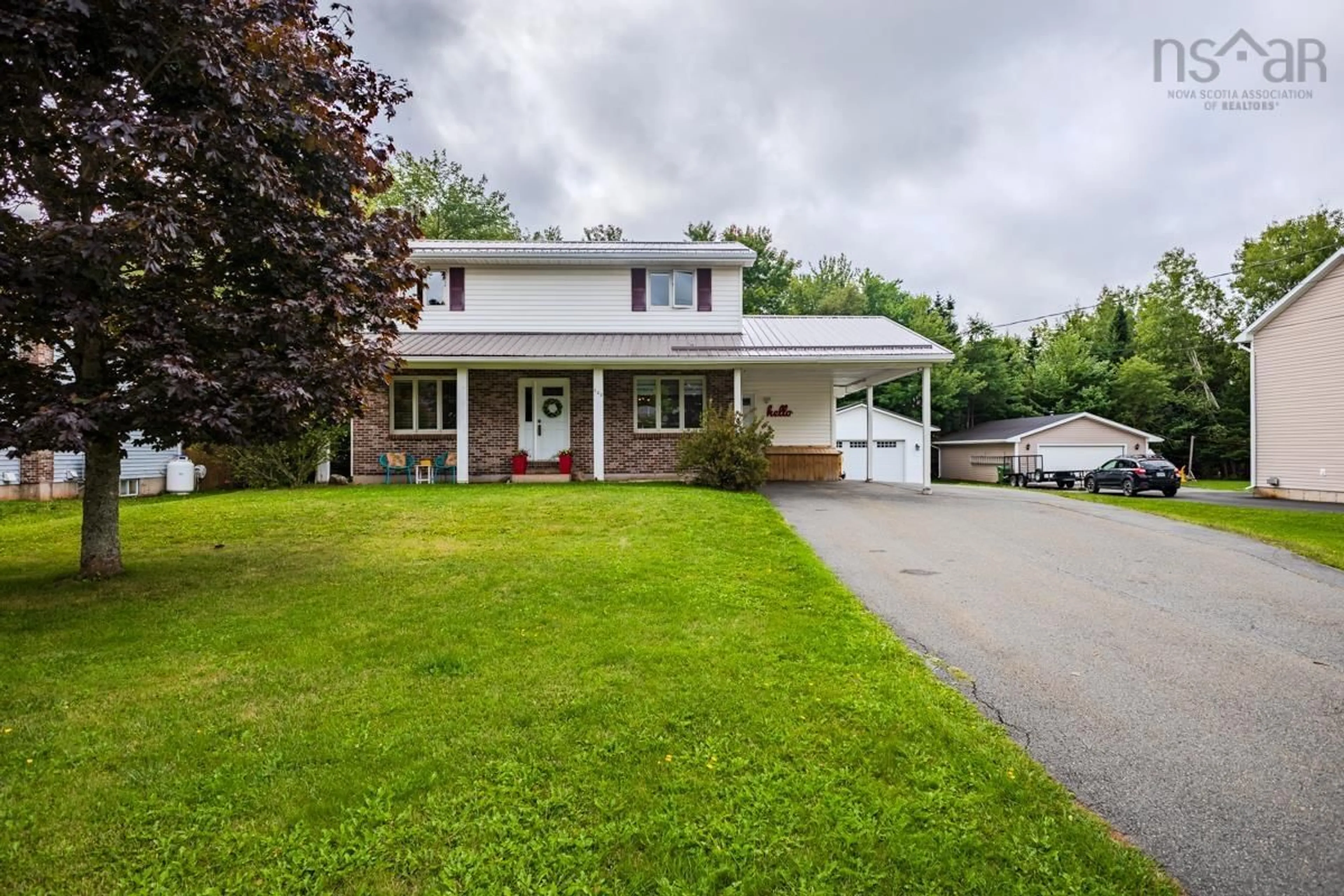 A pic from outside/outdoor area/front of a property/back of a property/a pic from drone, street for 122 Meadowland Ave, Bible Hill Nova Scotia B2N 6J9