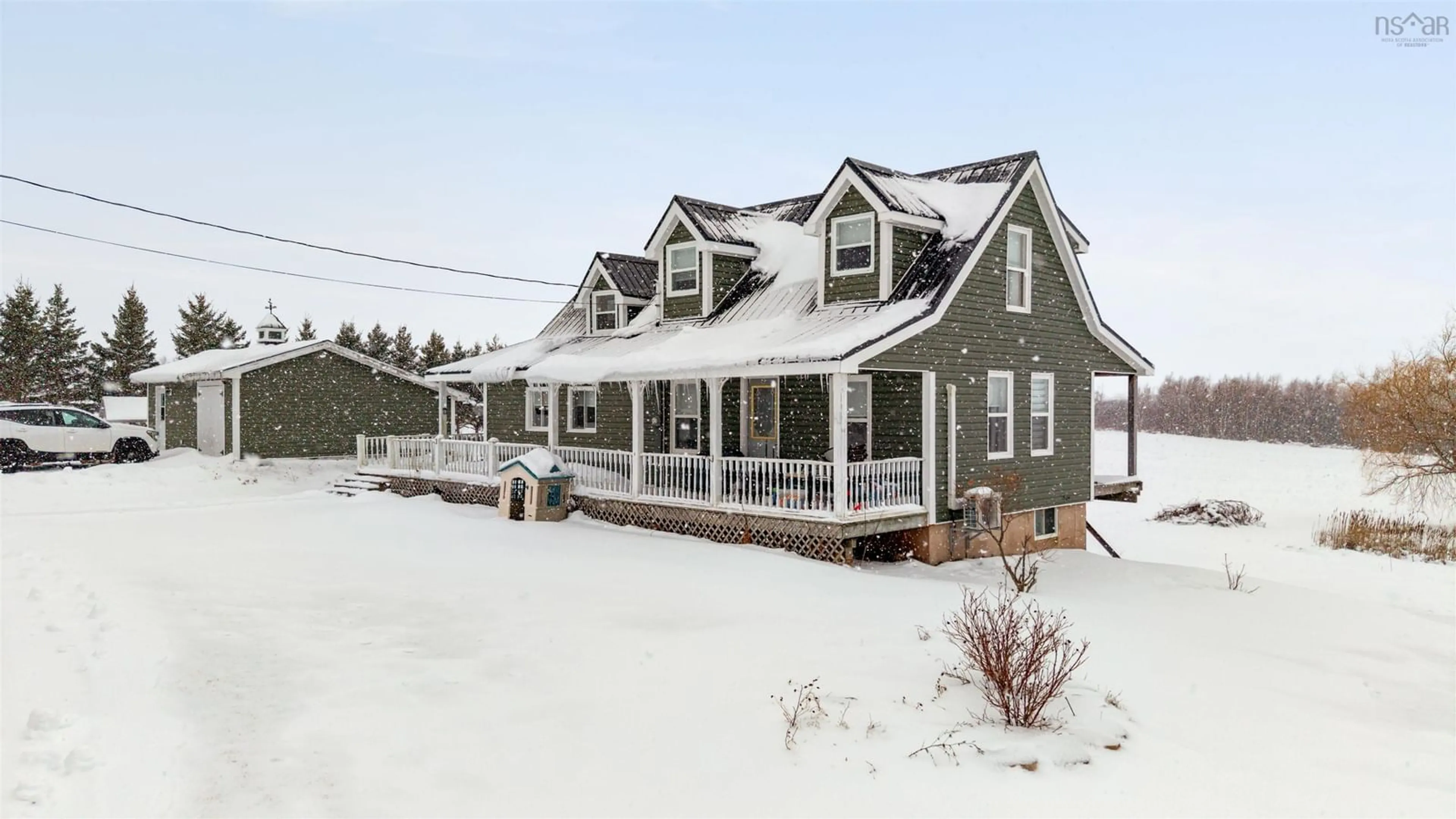 Home with vinyl exterior material, street for 1811 Mountain Rd, River John Nova Scotia B0K 1N0