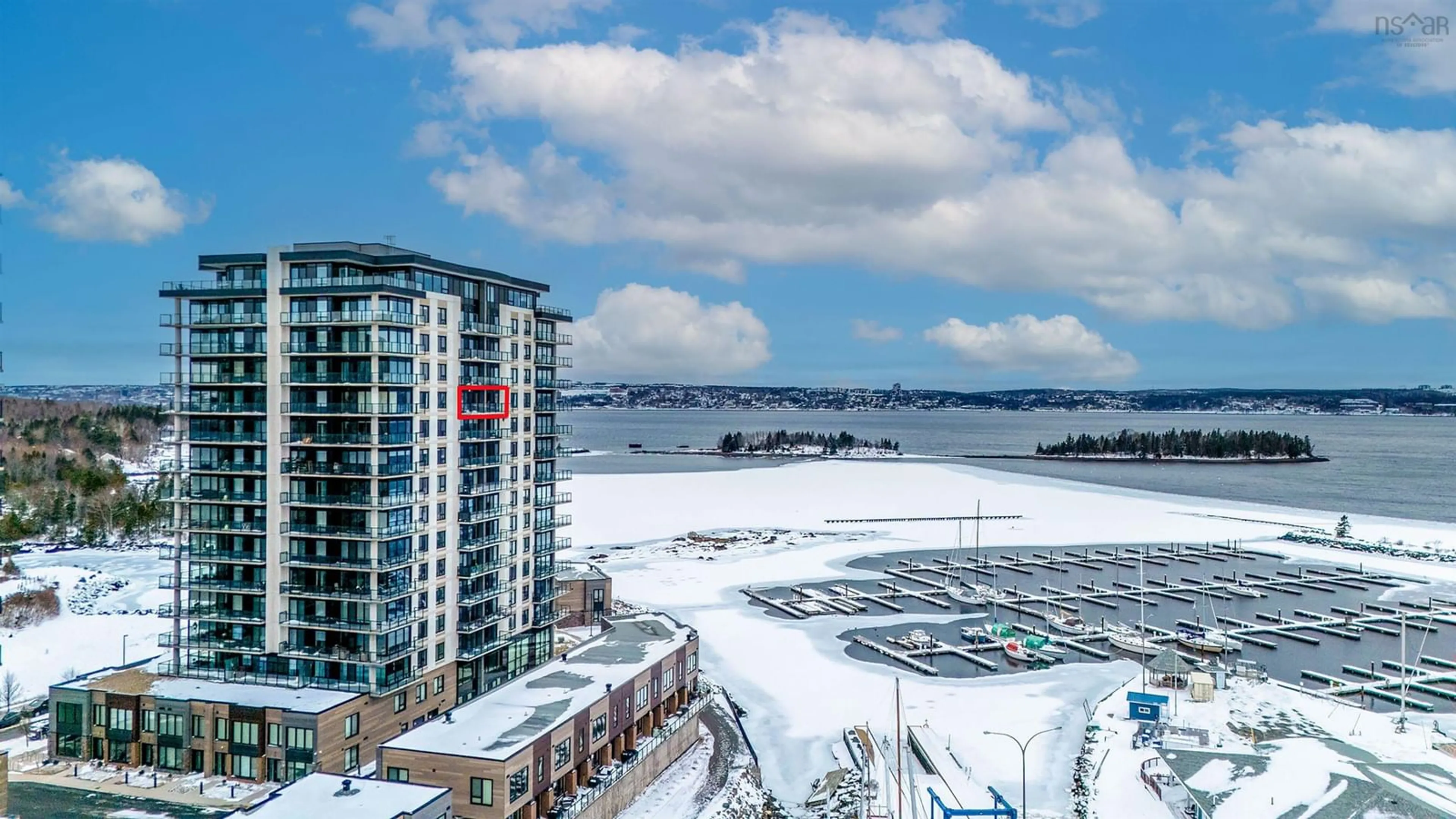 A pic from outside/outdoor area/front of a property/back of a property/a pic from drone, water/lake/river/ocean view for 72 Seapoint Rd #1203, Dartmouth Nova Scotia B3B 0R8