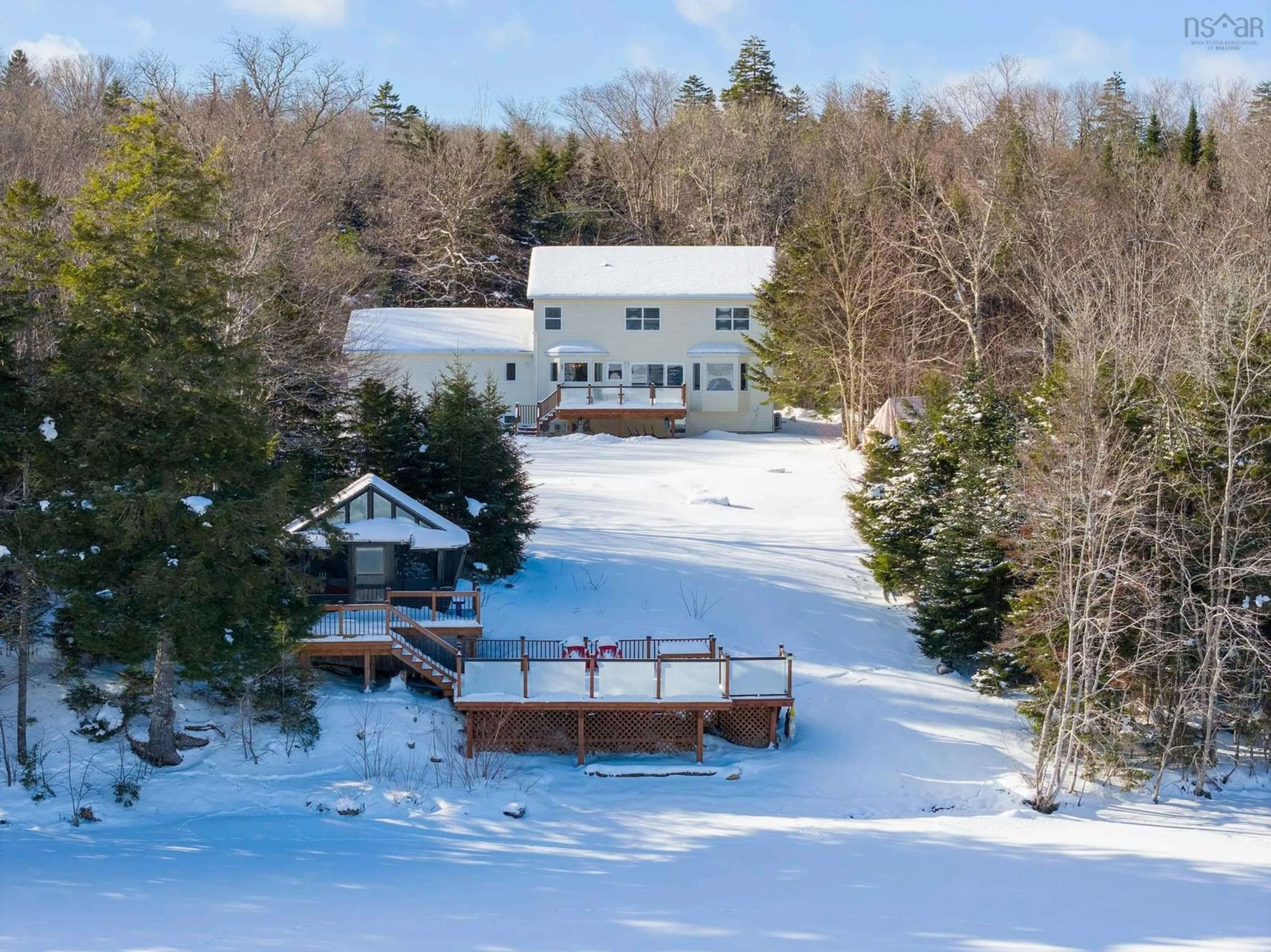 A pic from outside/outdoor area/front of a property/back of a property/a pic from drone, water/lake/river/ocean view for 206 Sandwick Dr, Hammonds Plains Nova Scotia B4B 1V9