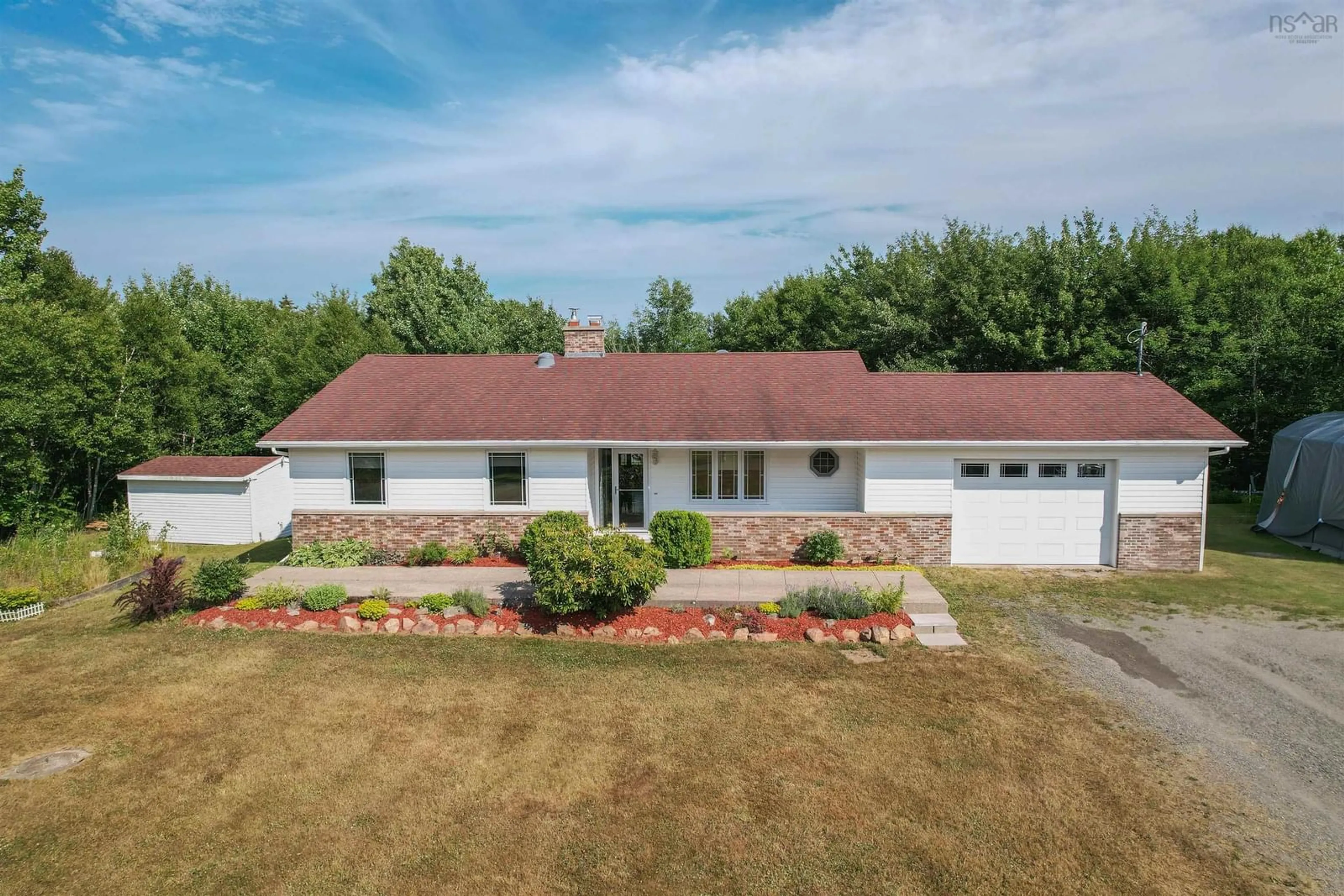 A pic from outside/outdoor area/front of a property/back of a property/a pic from drone, unknown for 166 Oakfield Dr, Marion Bridge Nova Scotia B1K 3N7