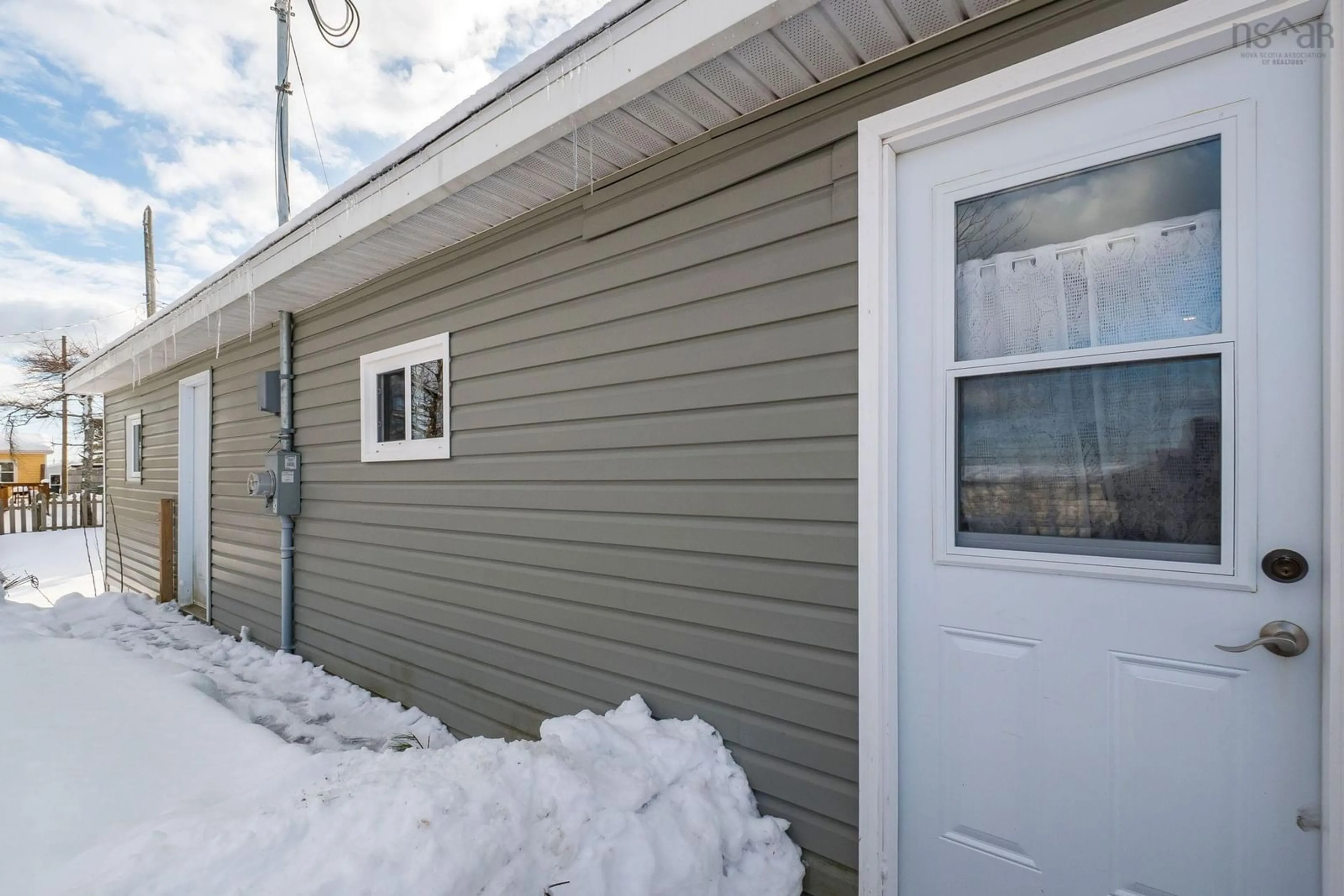 Home with vinyl exterior material, street for 14 Moduline Dr, Harrietsfield Nova Scotia B3V 1A9