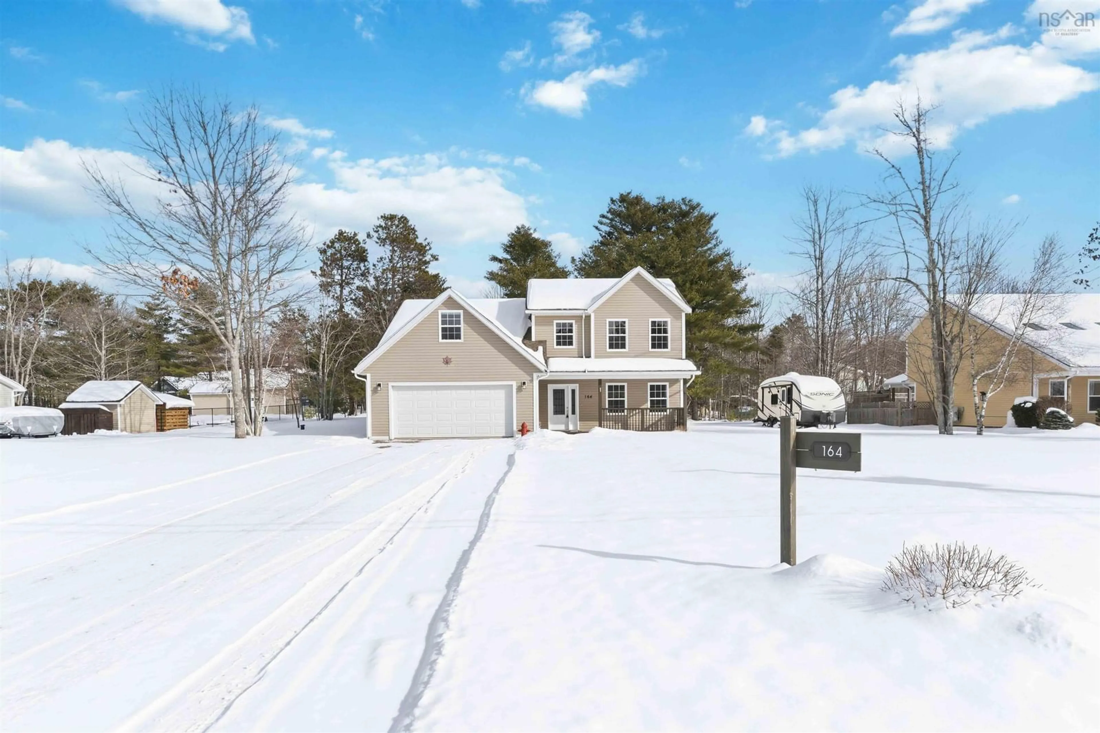 A pic from outside/outdoor area/front of a property/back of a property/a pic from drone, street for 164 Belle Dr, Meadowvale Nova Scotia B0P 1R0