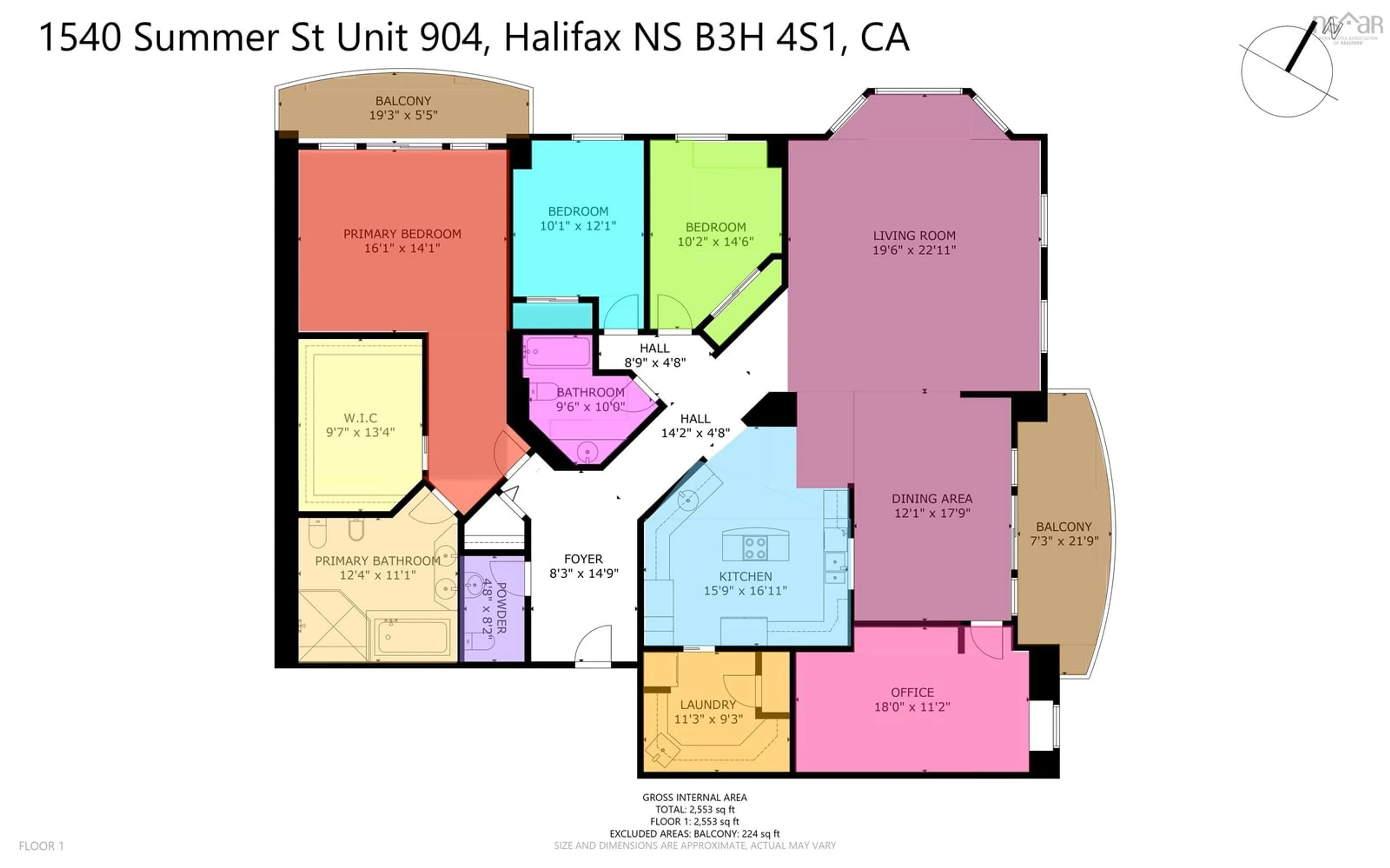 Floor plan for 1540 Summer St #904, Halifax Peninsula Nova Scotia B3H 4R9
