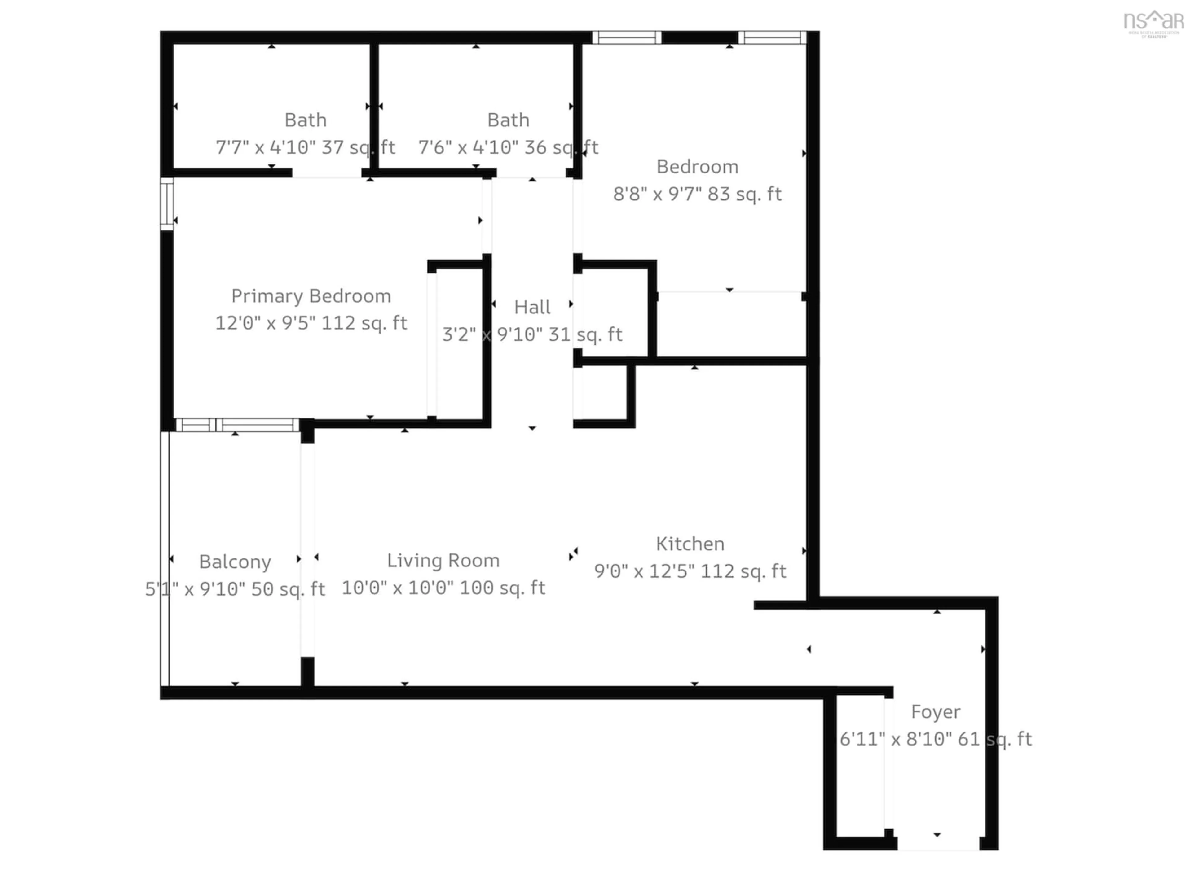 Floor plan for 5511 Bilby St #606, Halifax Nova Scotia B3K 0M5