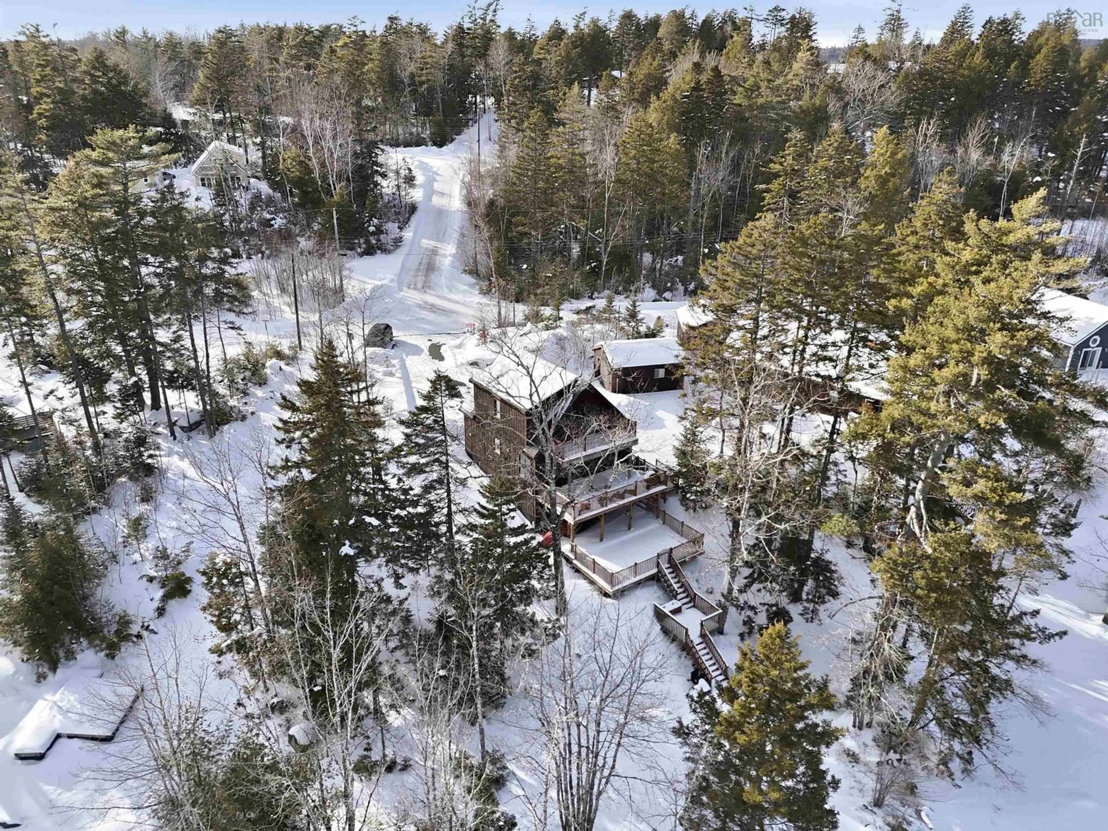 A pic from outside/outdoor area/front of a property/back of a property/a pic from drone, forest/trees view for 2 Sunshine Lane #59, Vaughan Nova Scotia B0N 2T0