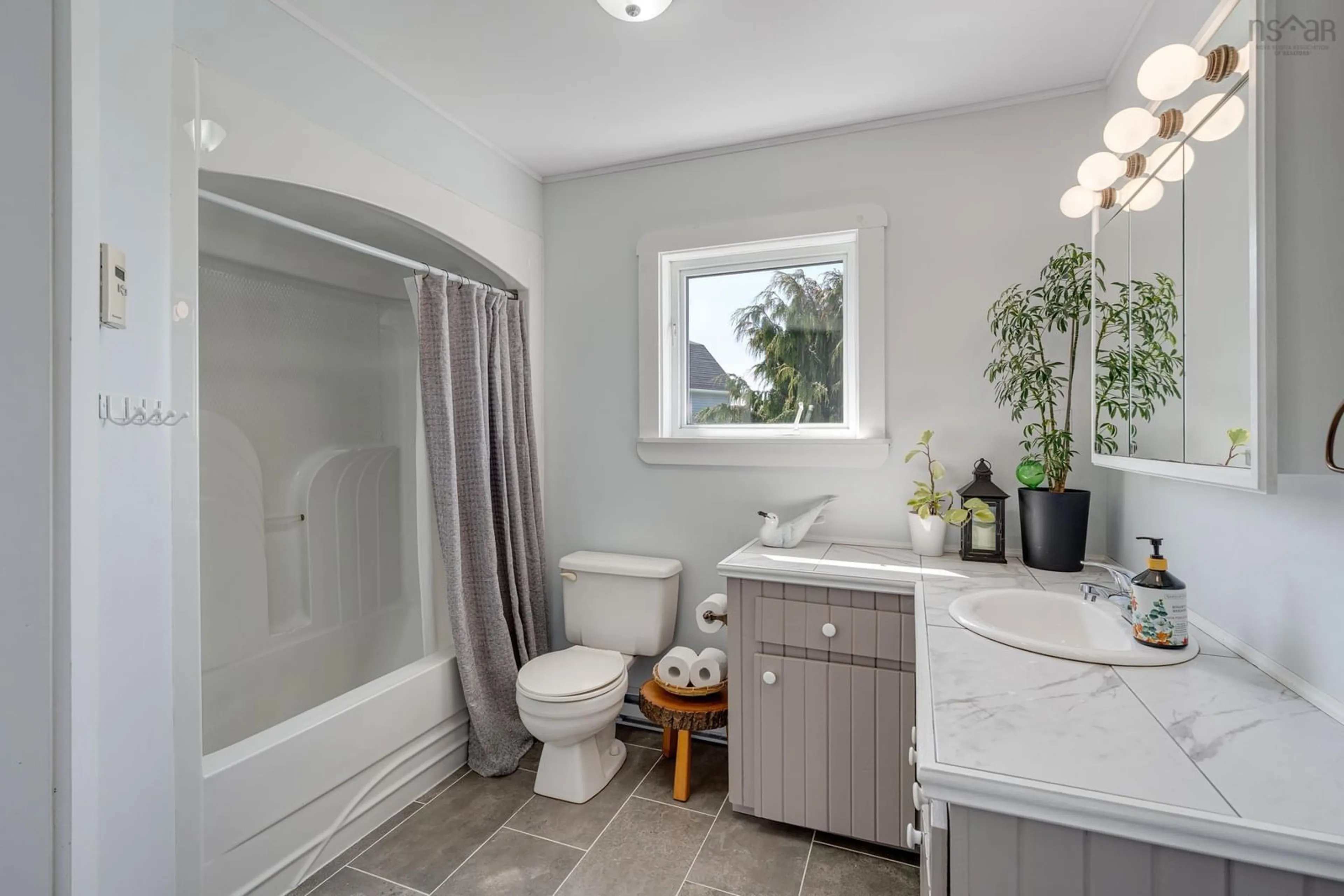 Contemporary bathroom, ceramic/tile floor for 59 Lake Darling Rd, Darlings Lake Nova Scotia B5A 5L1