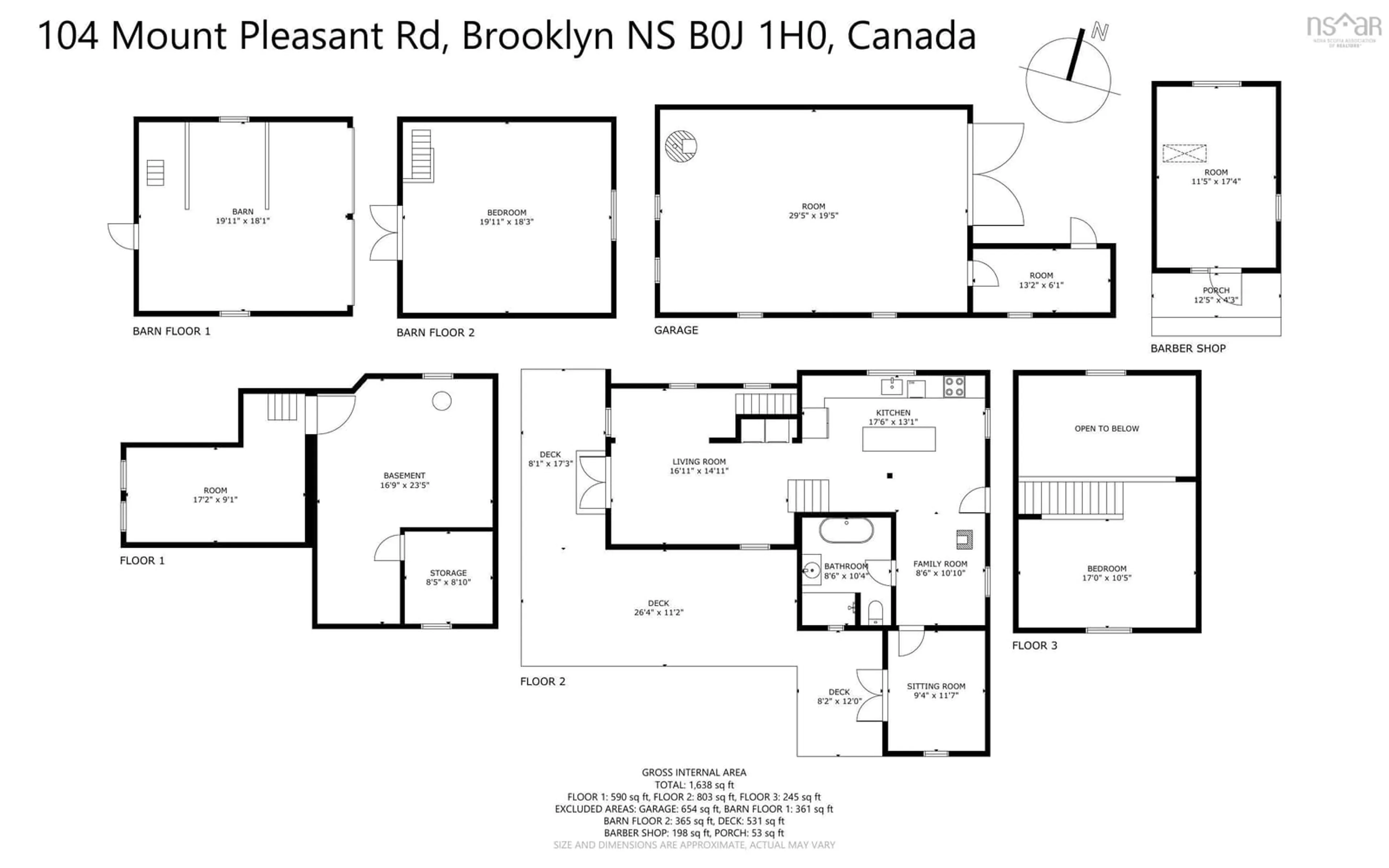 Floor plan for 104 Mount Pleasant Rd, Brooklyn Nova Scotia B0J 1H0