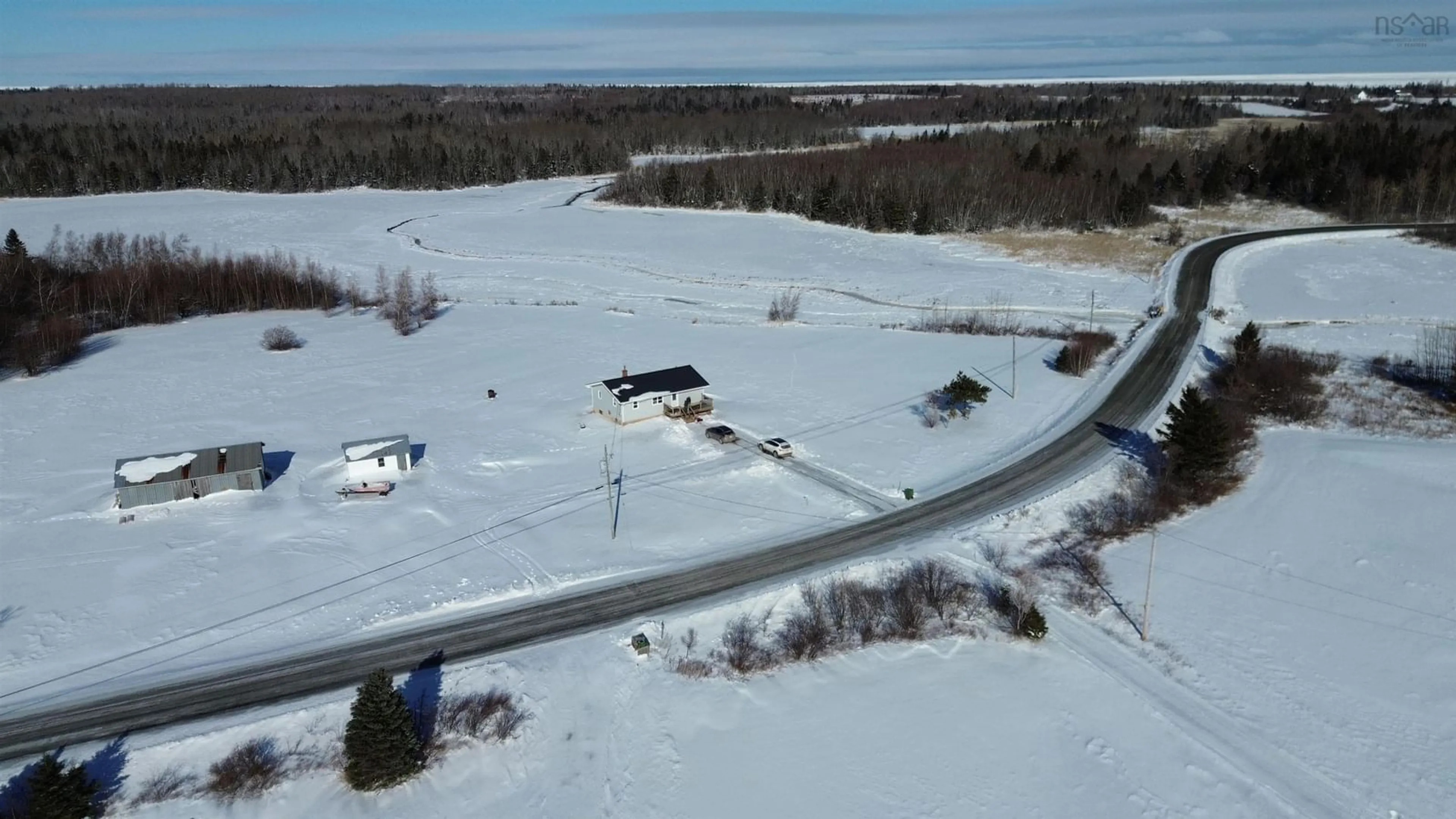 A pic from outside/outdoor area/front of a property/back of a property/a pic from drone, street for 3999 Malagash Rd, Malagash Point Nova Scotia B0K 1E0