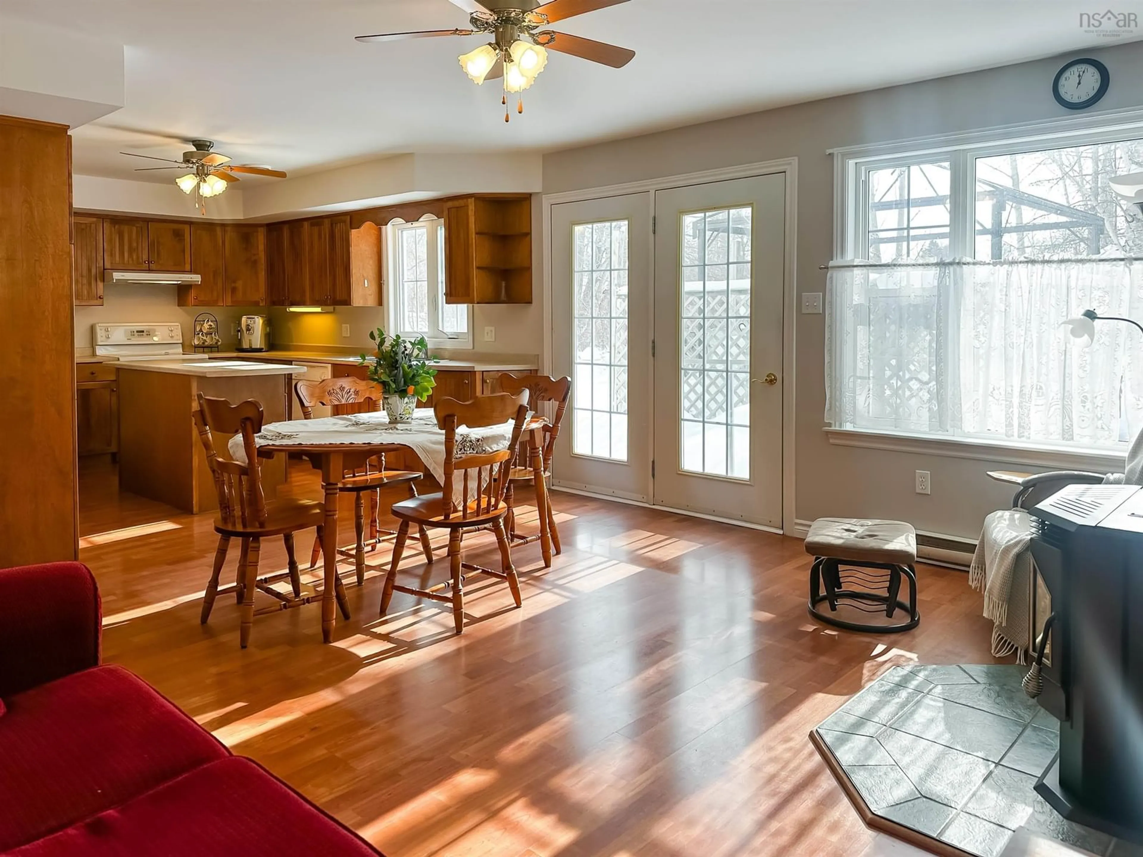 Open concept kitchen, wood/laminate floor for 939 Parkside Dr, Centreville Nova Scotia B0P 1J0