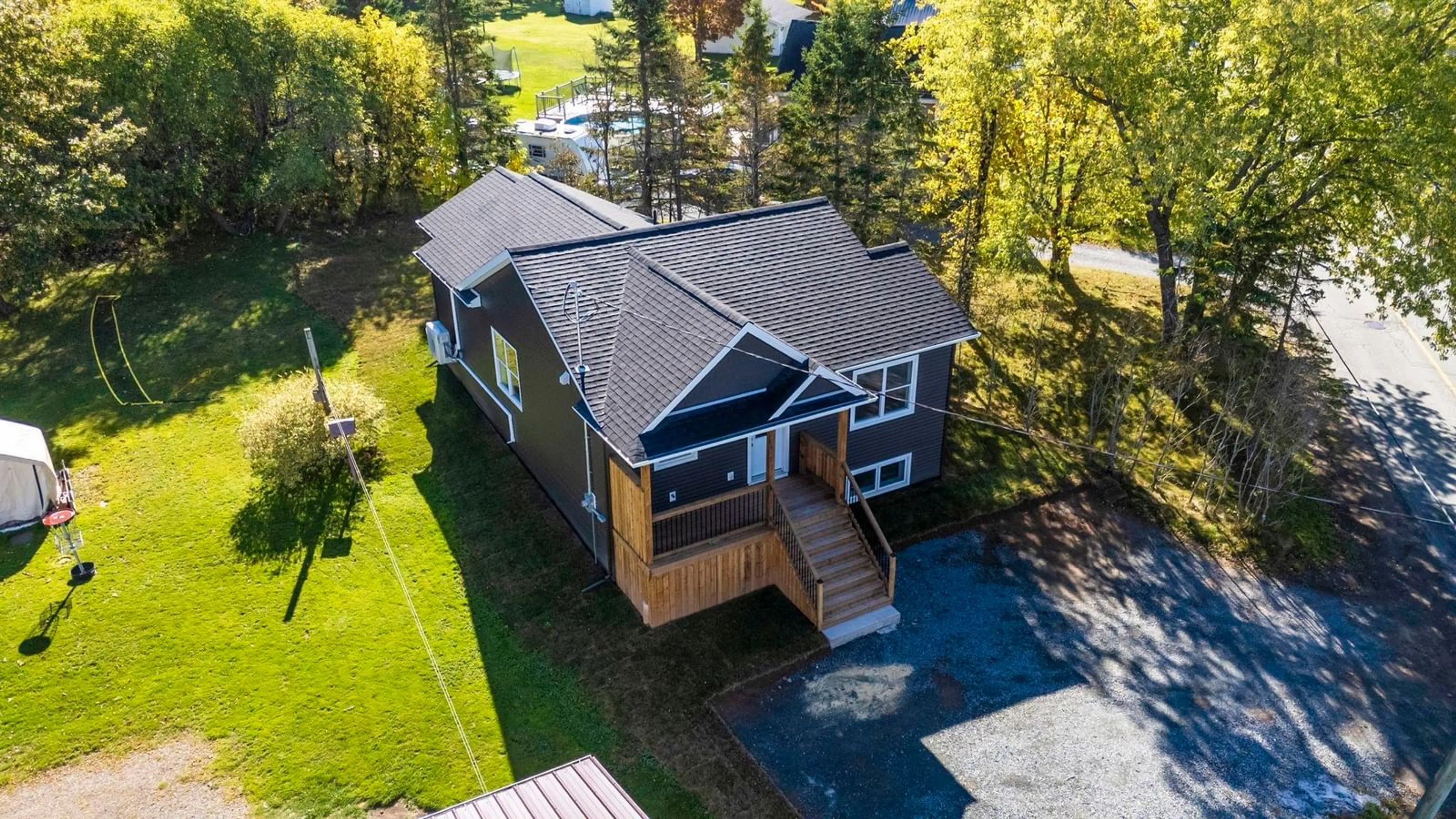 A pic from outside/outdoor area/front of a property/back of a property/a pic from drone, water/lake/river/ocean view for 50 St Andrews St, Stewiacke Nova Scotia B0N 2J0