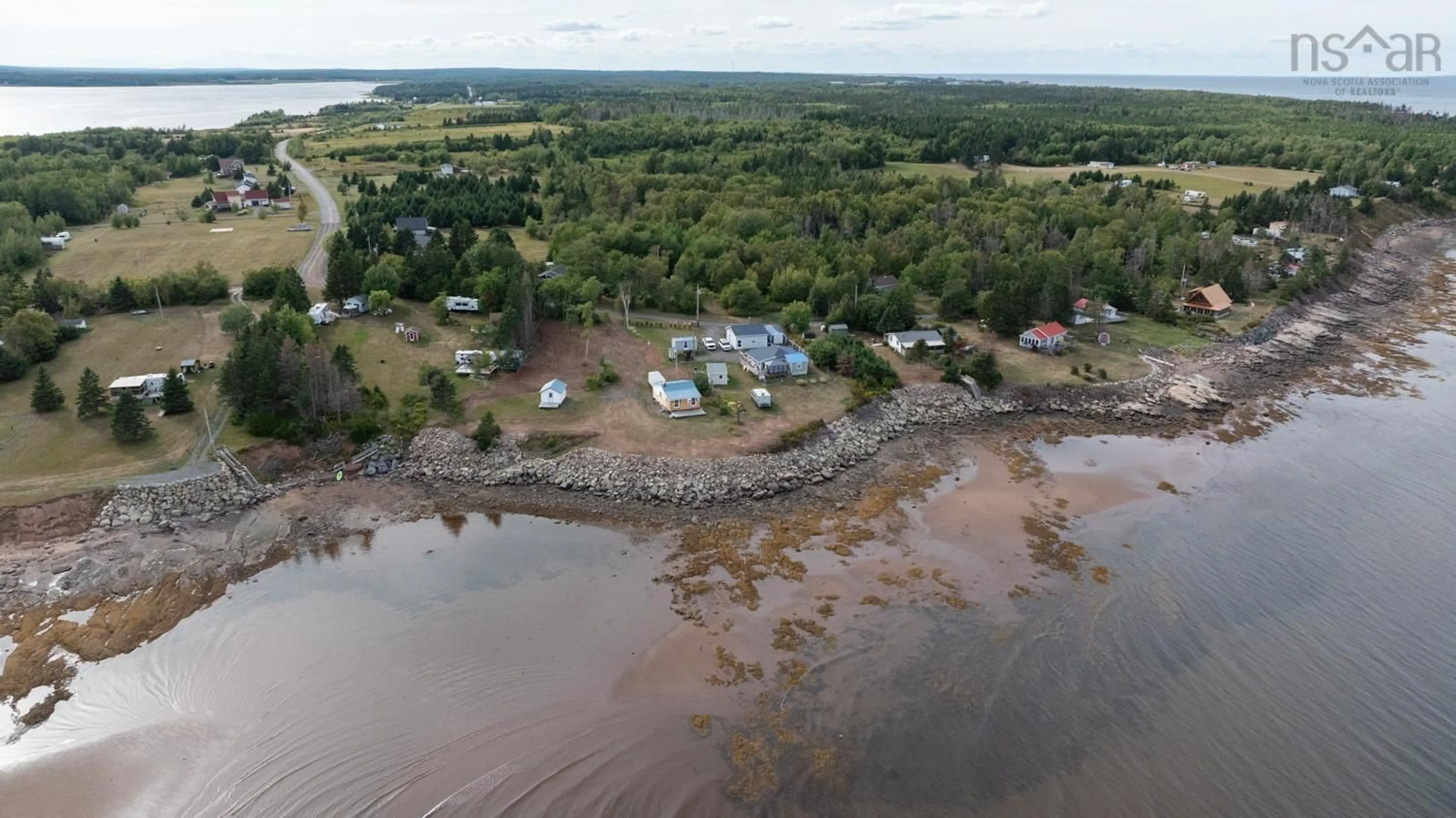 A pic from outside/outdoor area/front of a property/back of a property/a pic from drone, water/lake/river/ocean view for 402 Smith Point Rd, Fox Harbour Nova Scotia B0K 1Y0