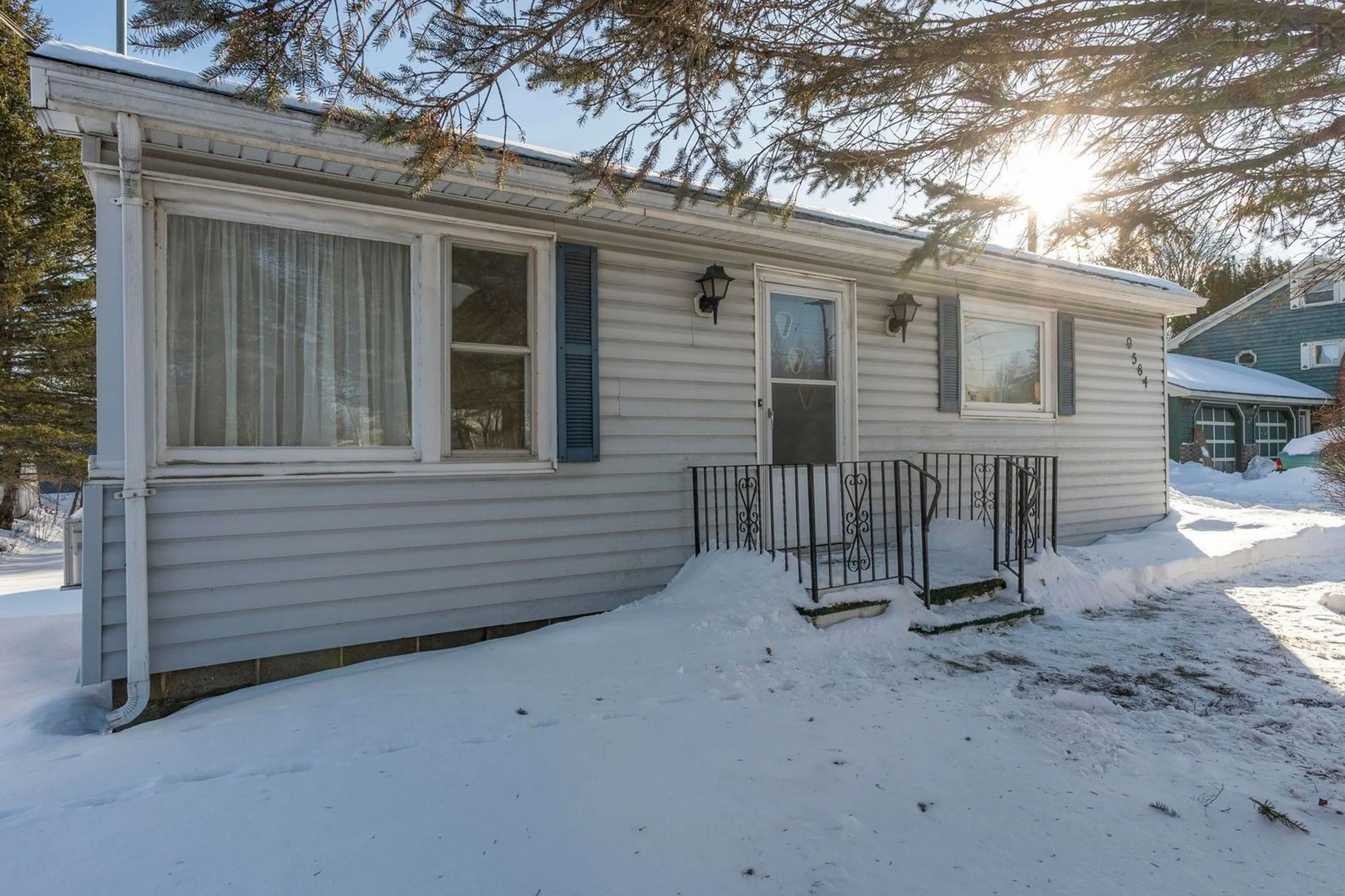 Home with vinyl exterior material, street for 9584 Commercial St, New Minas Nova Scotia B4N 3E9