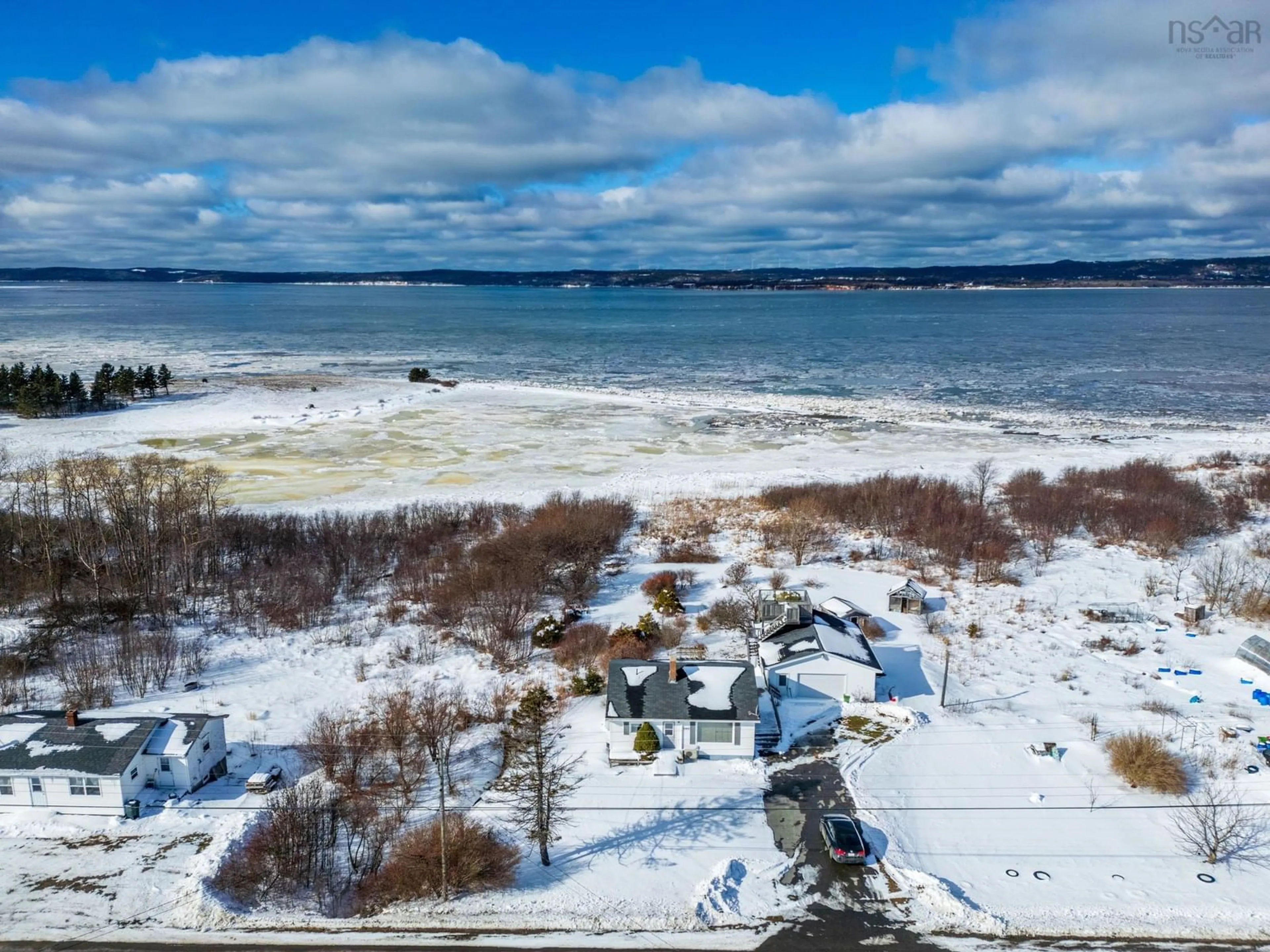 A pic from outside/outdoor area/front of a property/back of a property/a pic from drone, water/lake/river/ocean view for 8441 Hwy 101, Brighton Nova Scotia B0V 1A0
