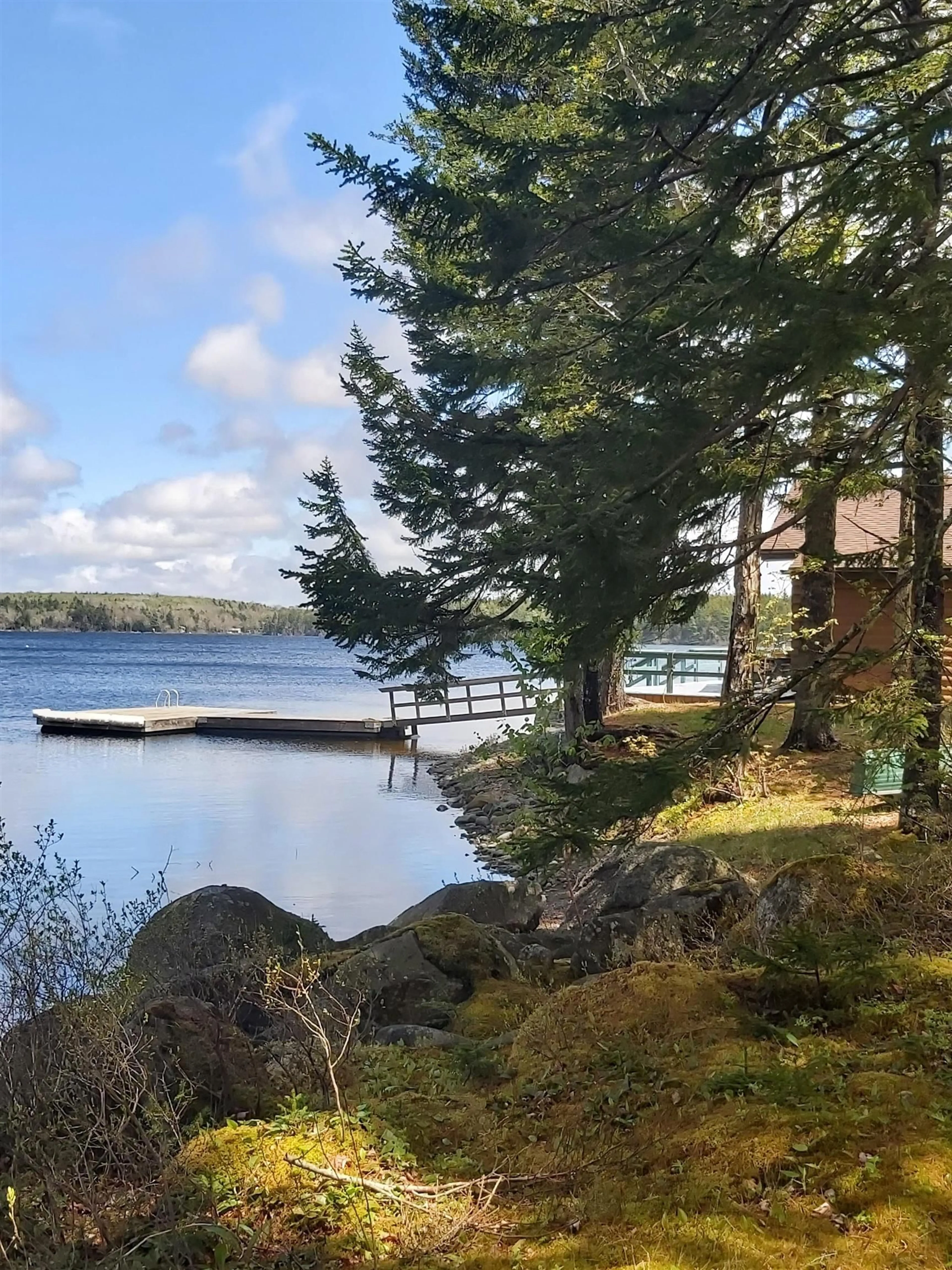 A pic from outside/outdoor area/front of a property/back of a property/a pic from drone, water/lake/river/ocean view for 85 North Wrights Lake Rd, Doucetteville Nova Scotia B0W 2R0