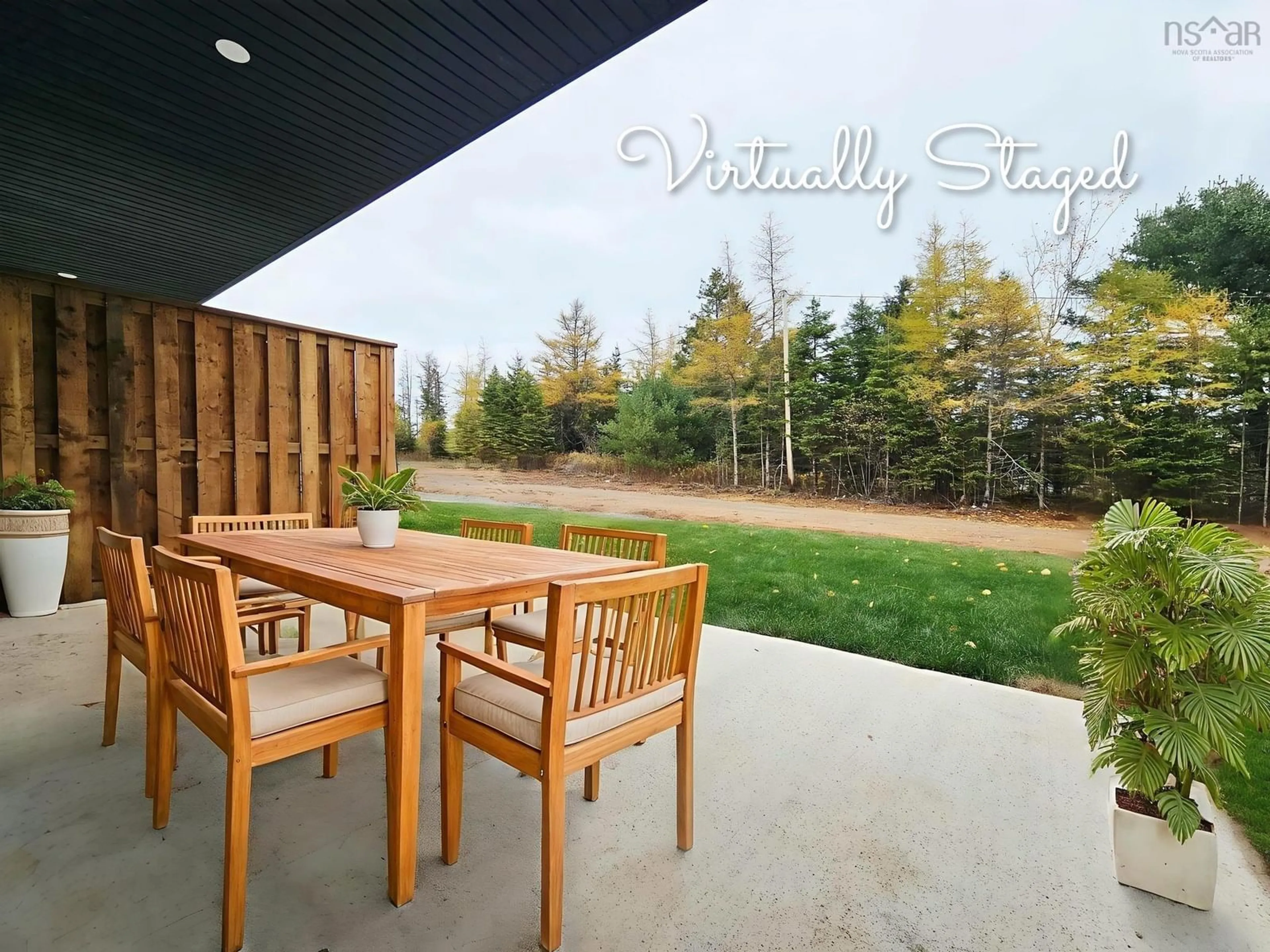 Patio, forest/trees view for 30A Wild Rose Dr, East Mountain Nova Scotia B6L 2N8