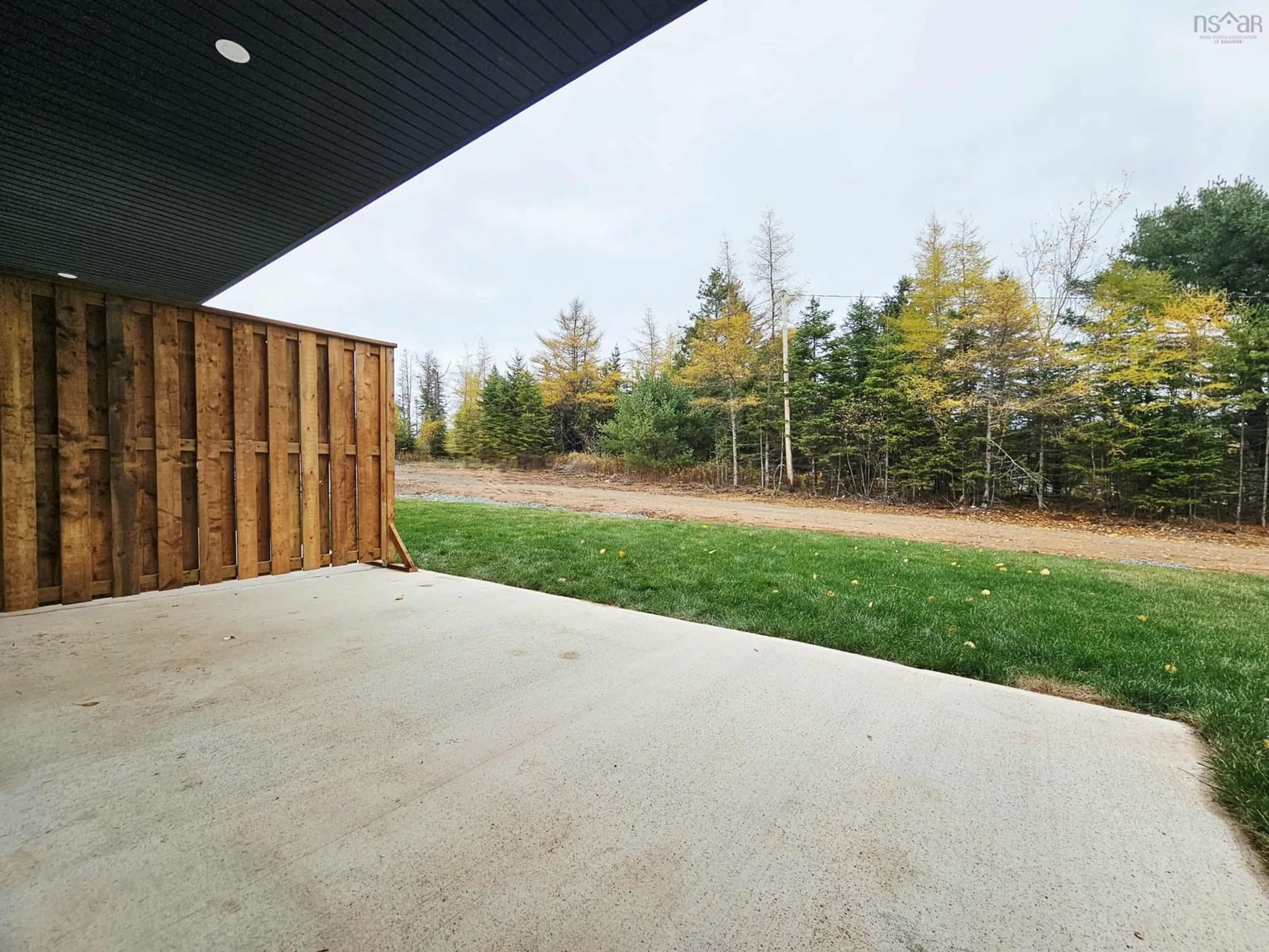 Patio, forest/trees view for 30B Wild Rose Dr, East Mountain Nova Scotia B6L 2N3