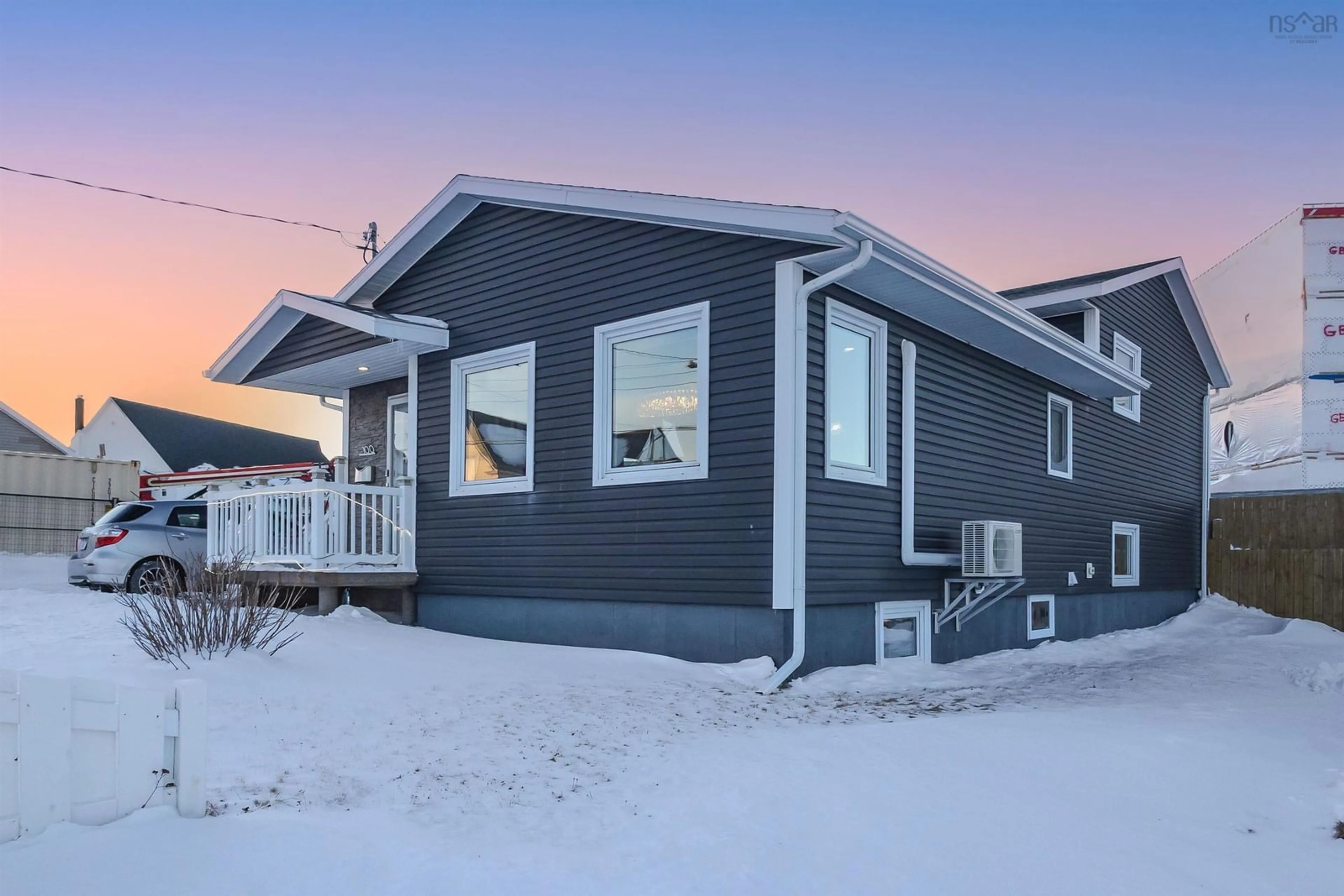 Home with vinyl exterior material, street for 100 Ocean Ave, Glace Bay Nova Scotia B1A 3V4