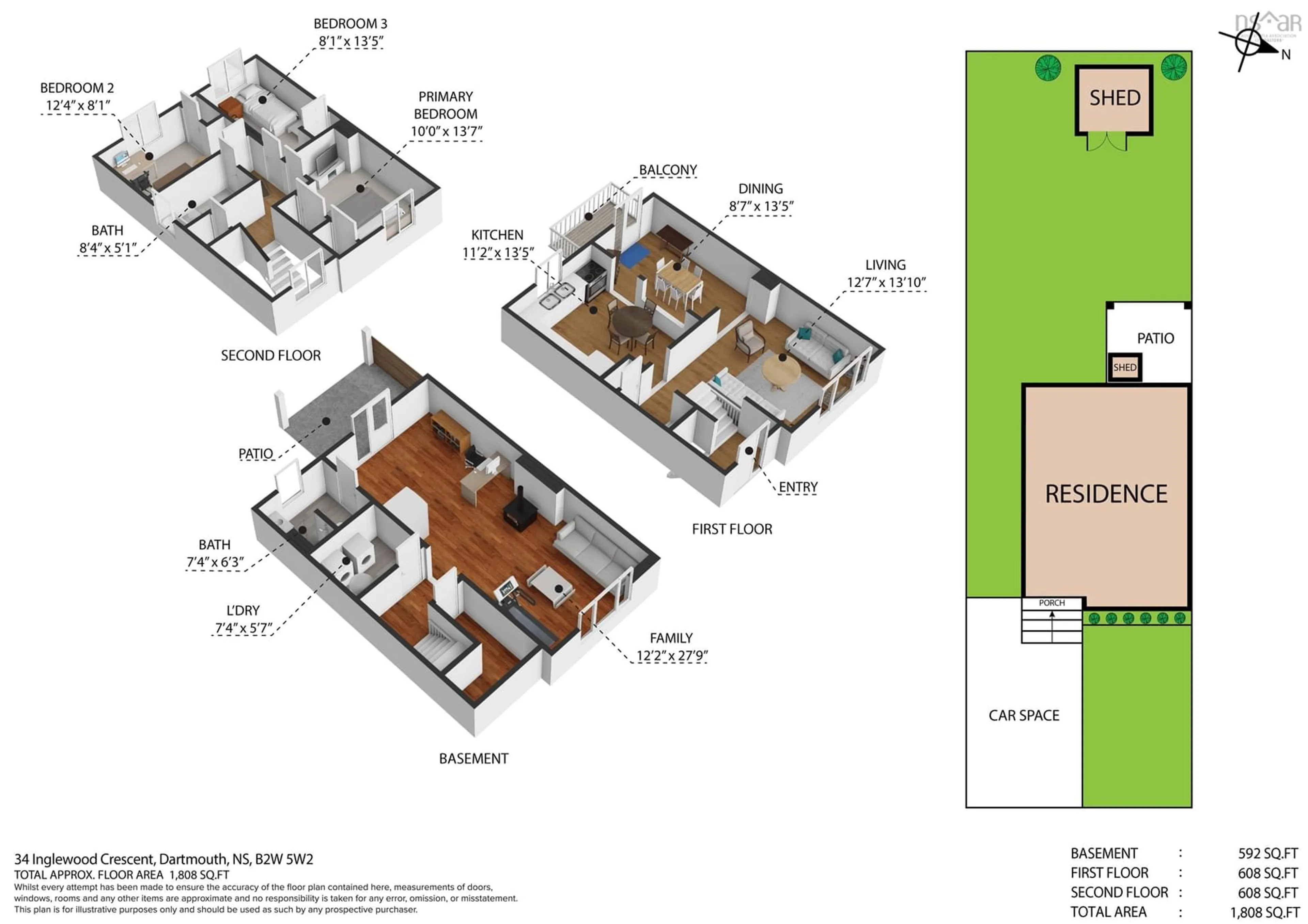 Floor plan for 34 Inglewood Cres, Dartmouth Nova Scotia B2W 5W2