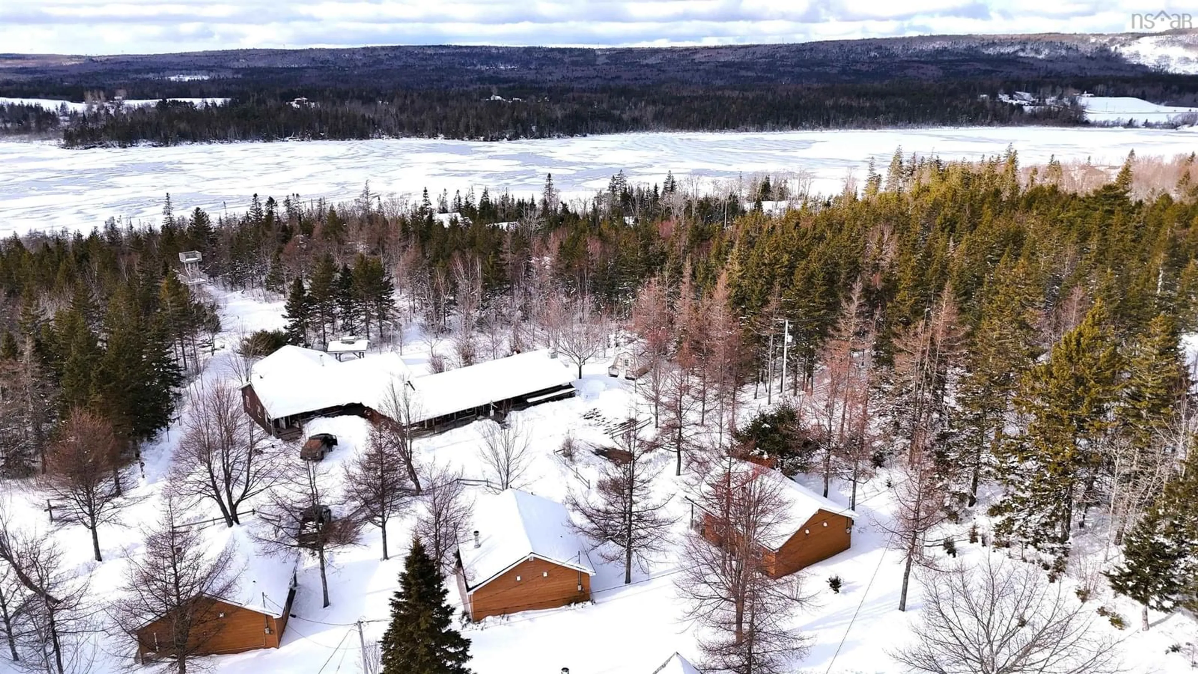 A pic from outside/outdoor area/front of a property/back of a property/a pic from drone, water/lake/river/ocean view for 64 Jack Daniels Lane #4, Juniper Mountain Nova Scotia B1K 0C2