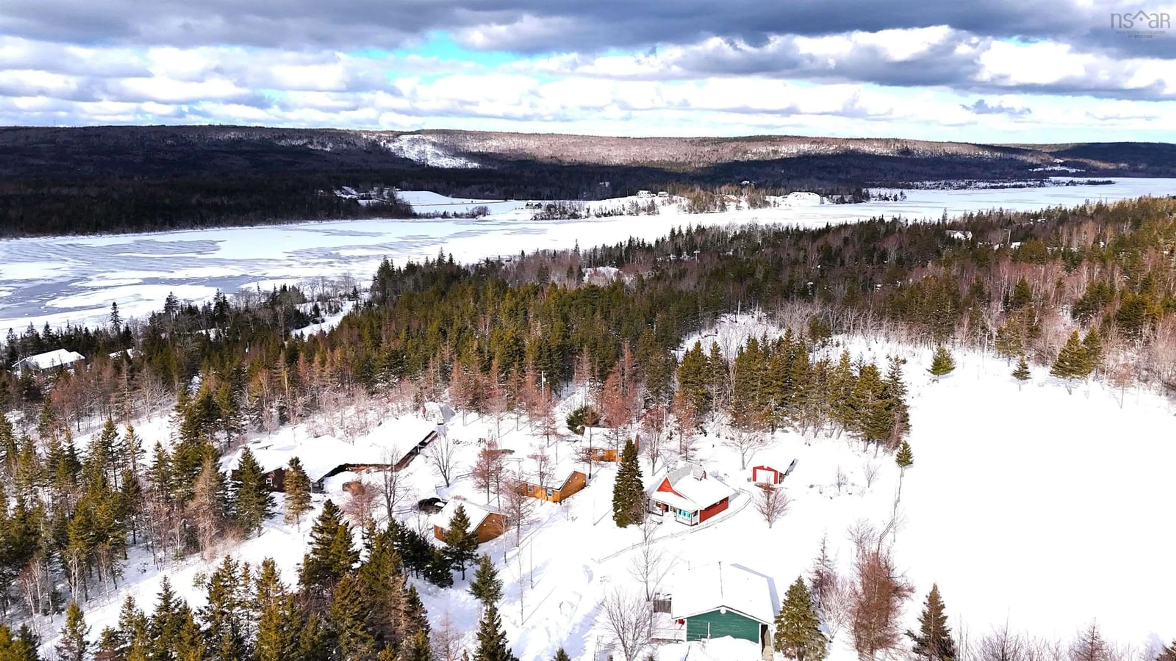 A pic from outside/outdoor area/front of a property/back of a property/a pic from drone, mountain view for 64 Jack Daniels Lane #4, Juniper Mountain Nova Scotia B1K 0C2