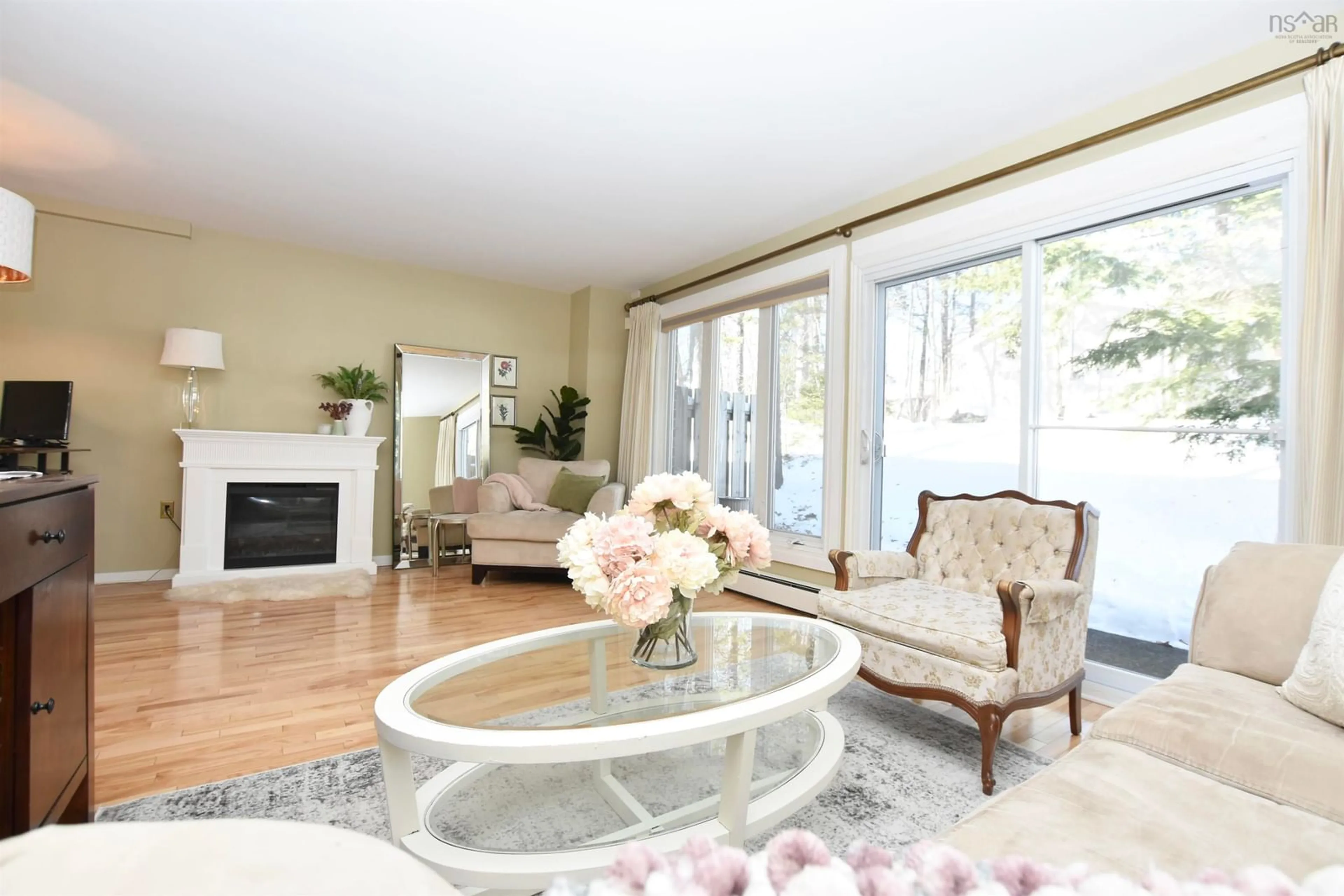 Living room with furniture, wood/laminate floor for 15 Braeside Lane, Halifax Nova Scotia B3M 3L6