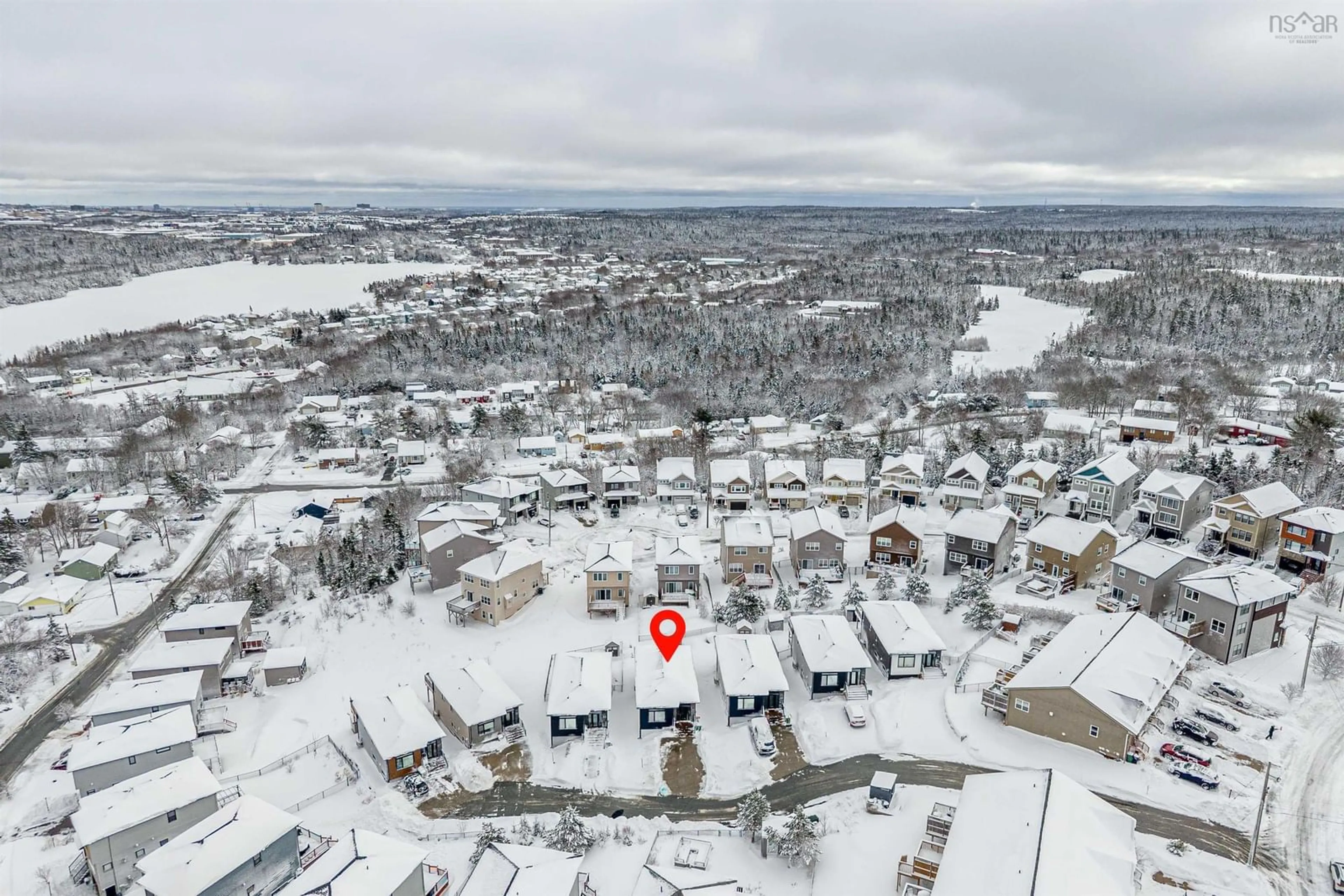 A pic from outside/outdoor area/front of a property/back of a property/a pic from drone, mountain view for 19 Thorngrove Lane, Timberlea Nova Scotia B3T 1C2