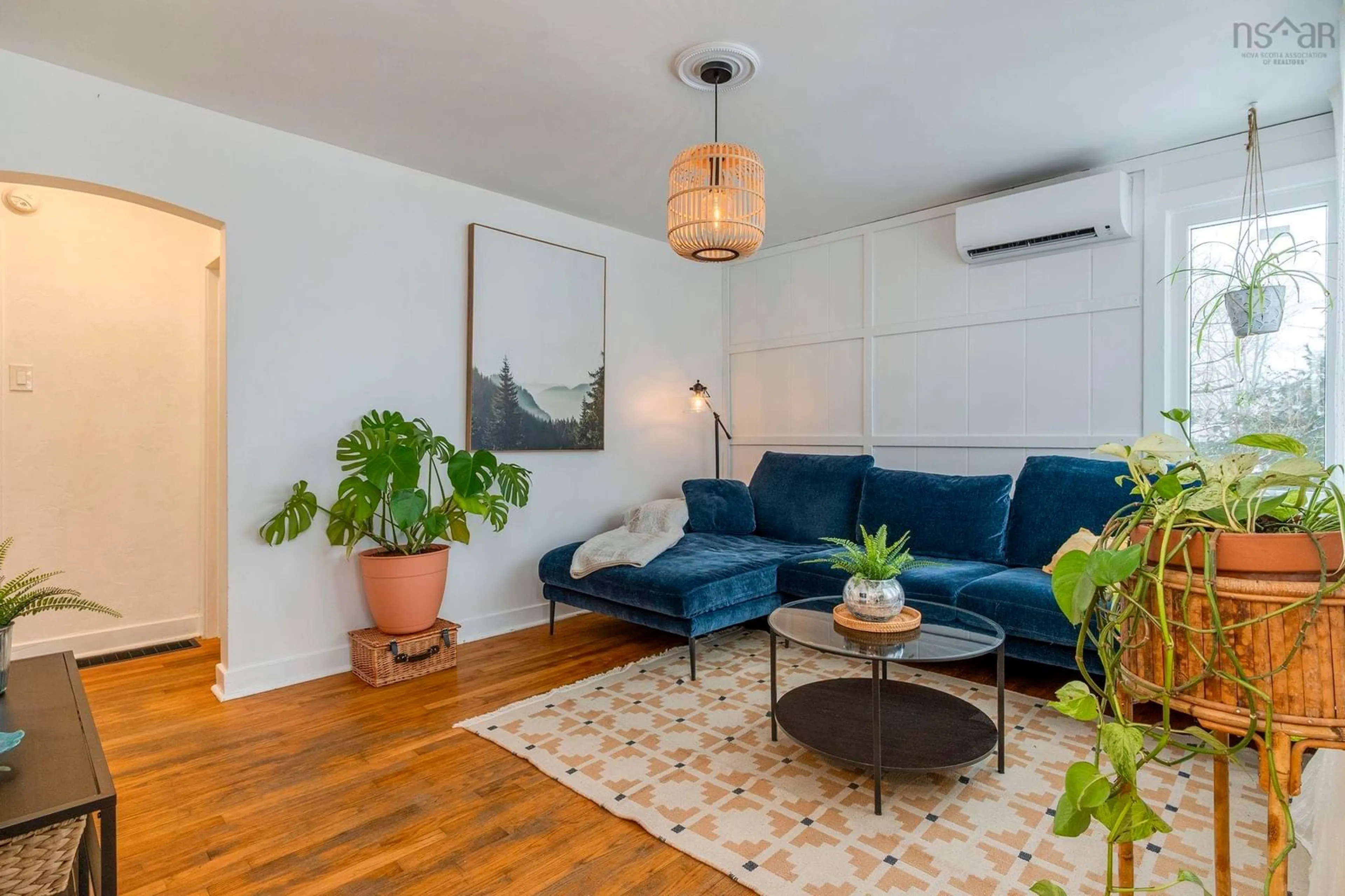 Living room with furniture, wood/laminate floor for 15 Acorn Rd, Halifax Nova Scotia B3P 1G7