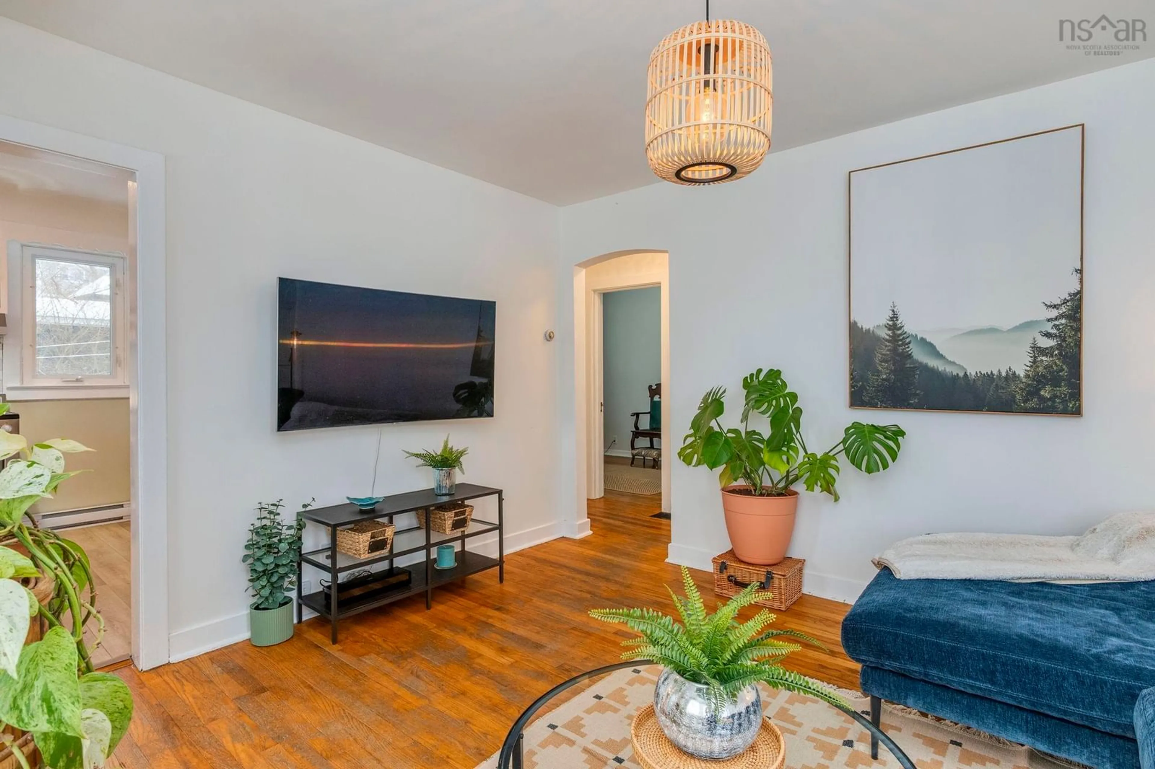 Living room with furniture, wood/laminate floor for 15 Acorn Rd, Halifax Nova Scotia B3P 1G7