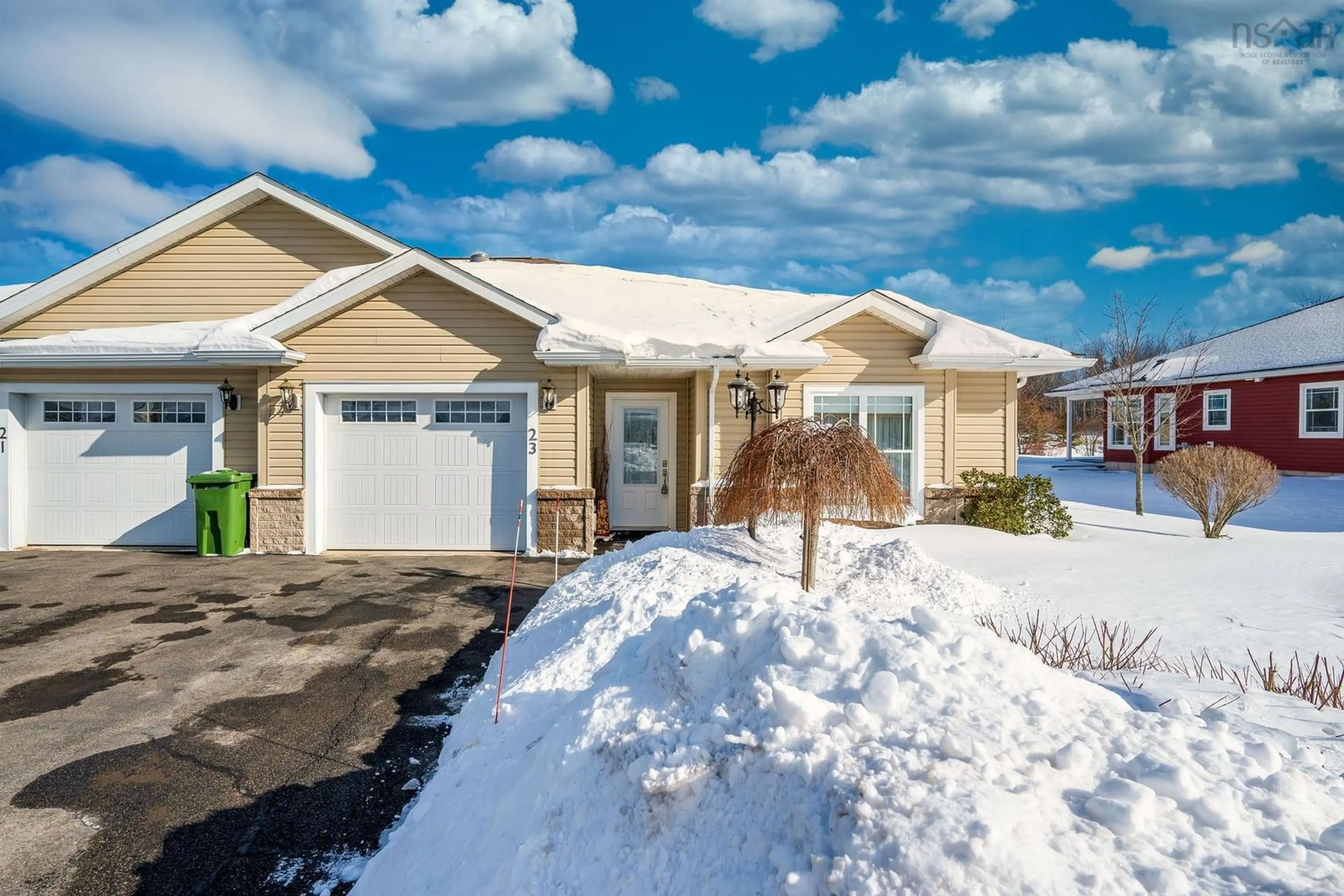 Home with vinyl exterior material, street for 23 Beckwith Dr, Berwick Nova Scotia B0P 1E0