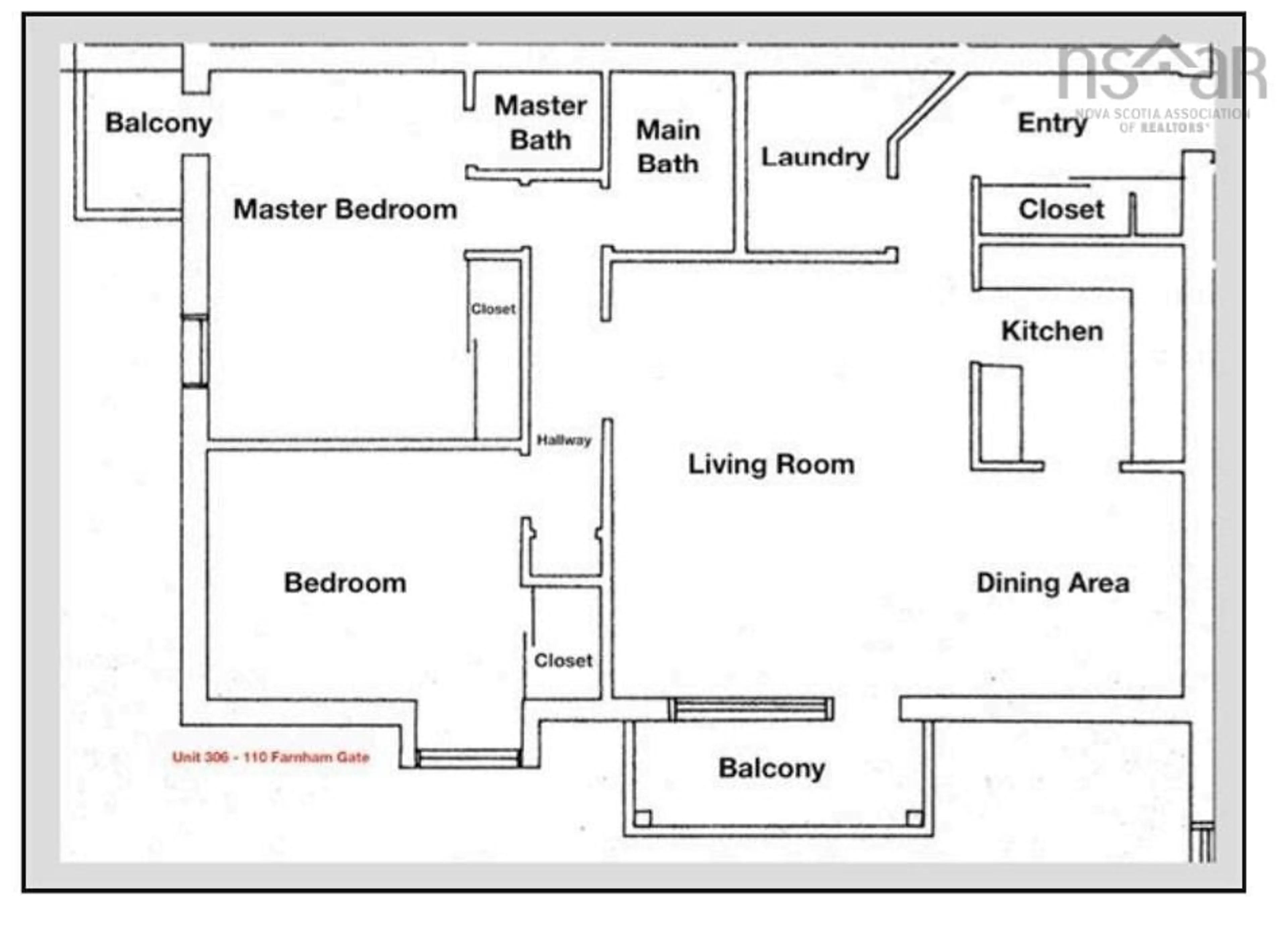 Floor plan for 110 Farnham Gate Rd #306, Halifax Nova Scotia B3M 4A2