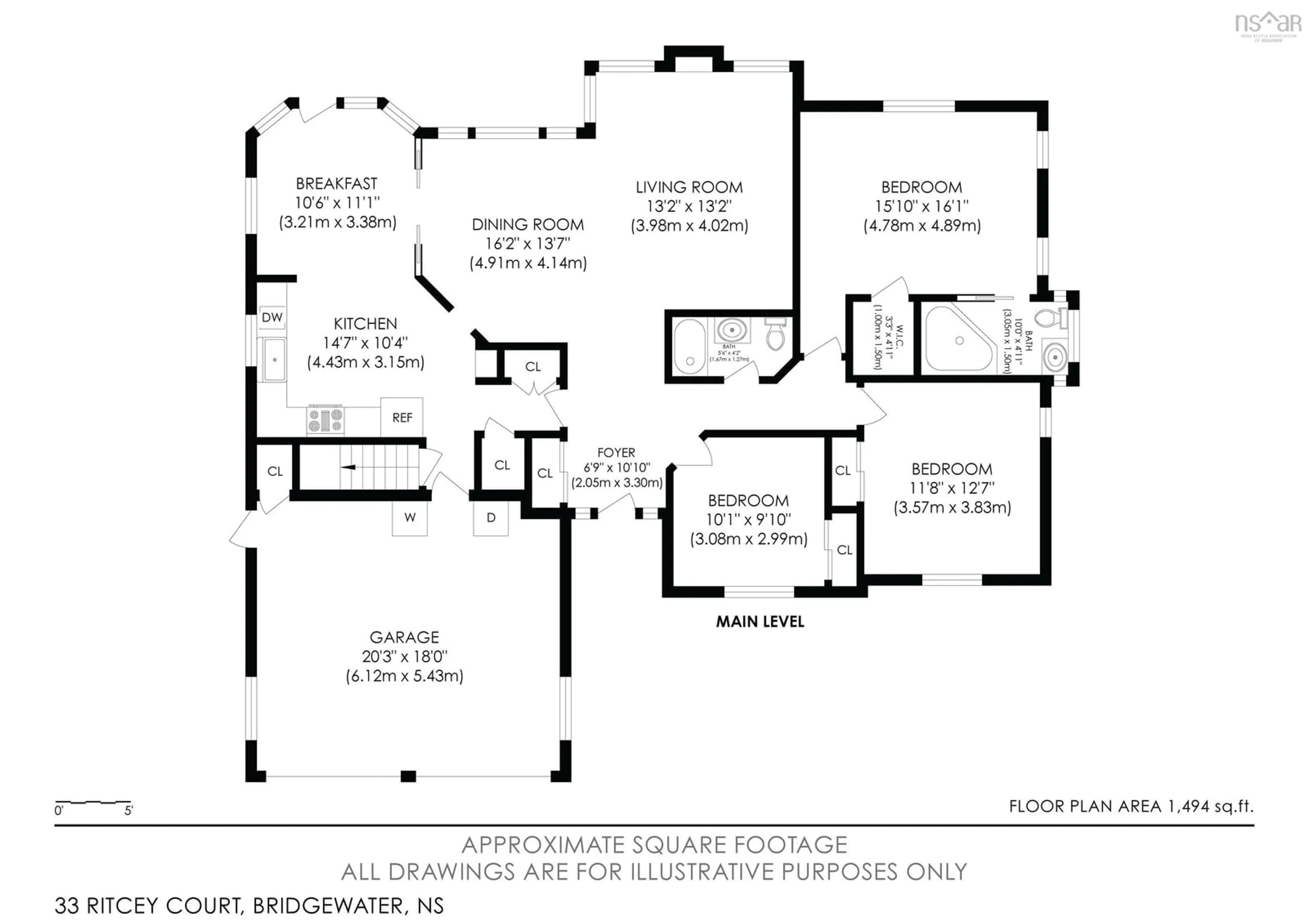 Floor plan for 33 Ritcey Crt, Bridgewater Nova Scotia B4V 4A9
