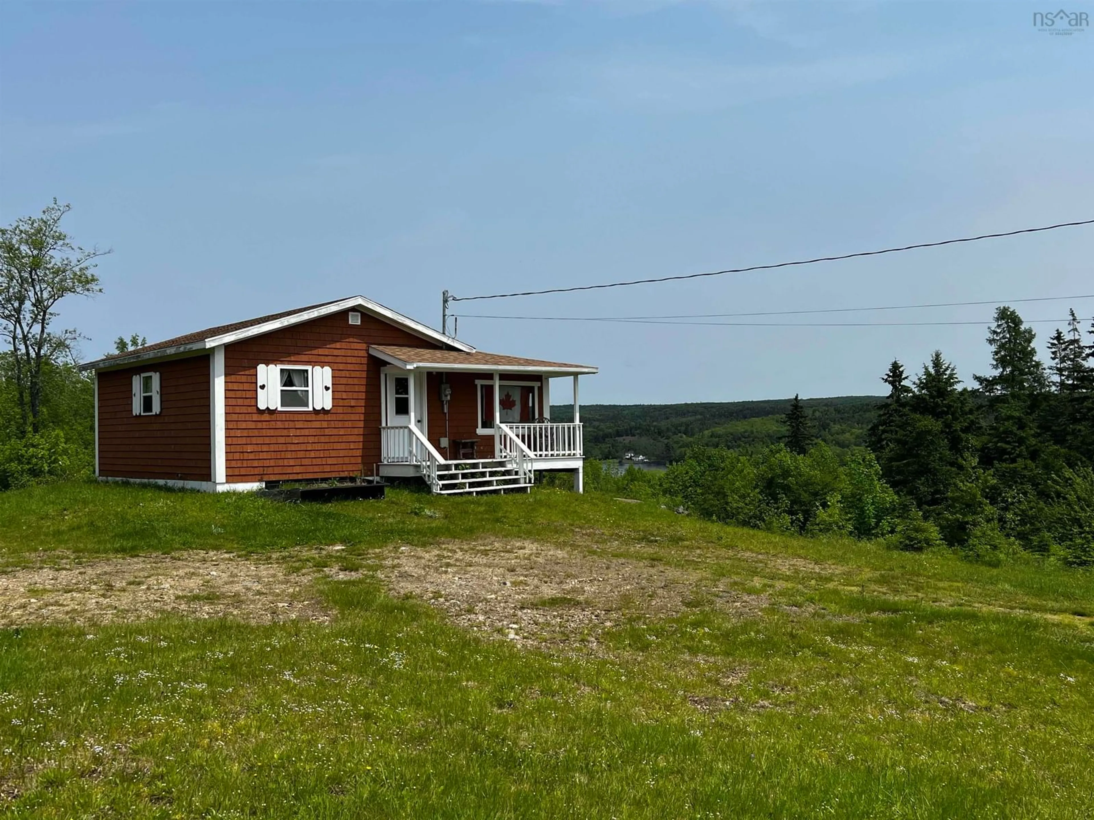 A pic from outside/outdoor area/front of a property/back of a property/a pic from drone, mountain view for 112 Lakeview Lane, West Lochaber Nova Scotia B2G 2L3