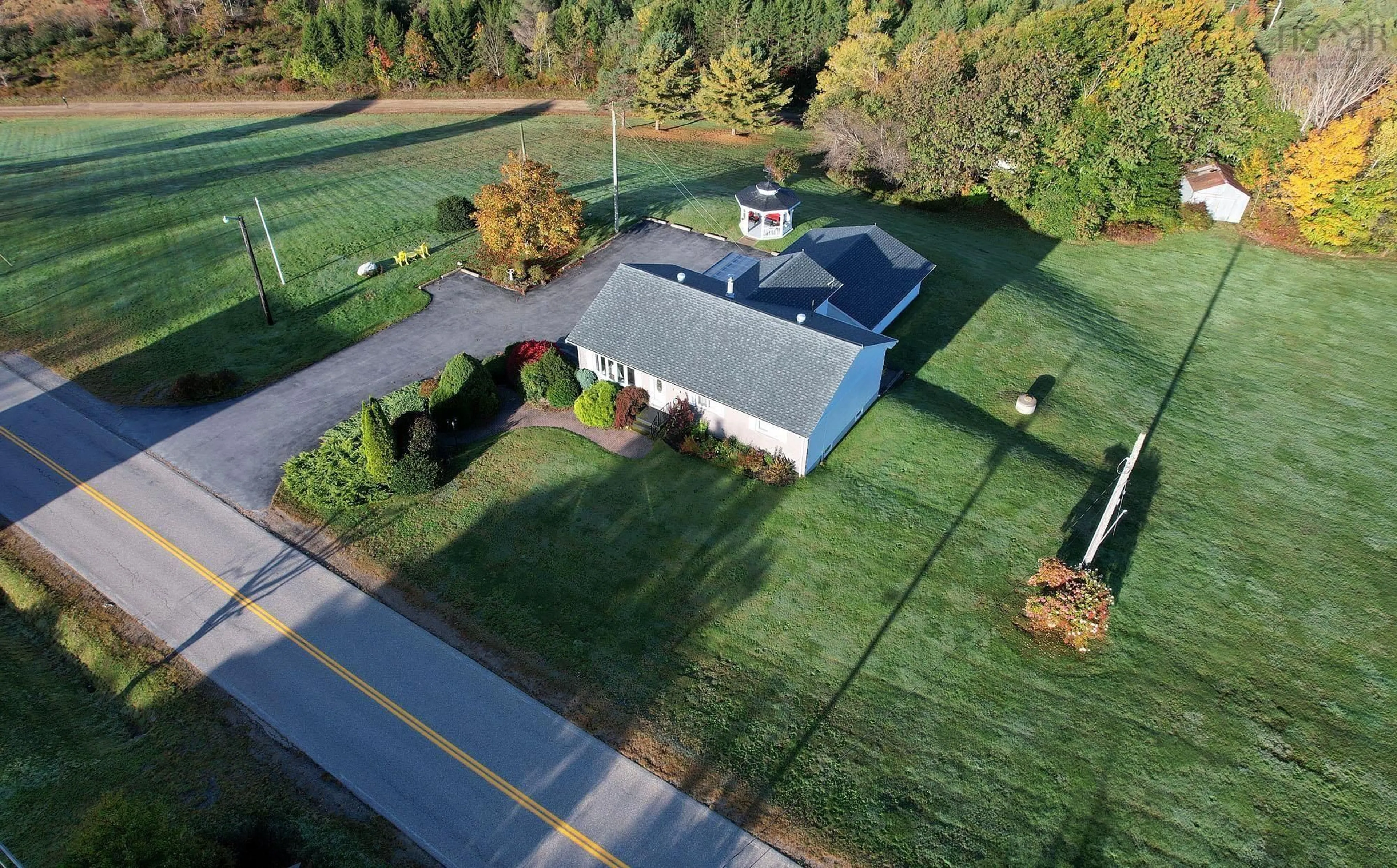 A pic from outside/outdoor area/front of a property/back of a property/a pic from drone, street for 2865 Highway 340, Corberrie Nova Scotia B0W 3T0