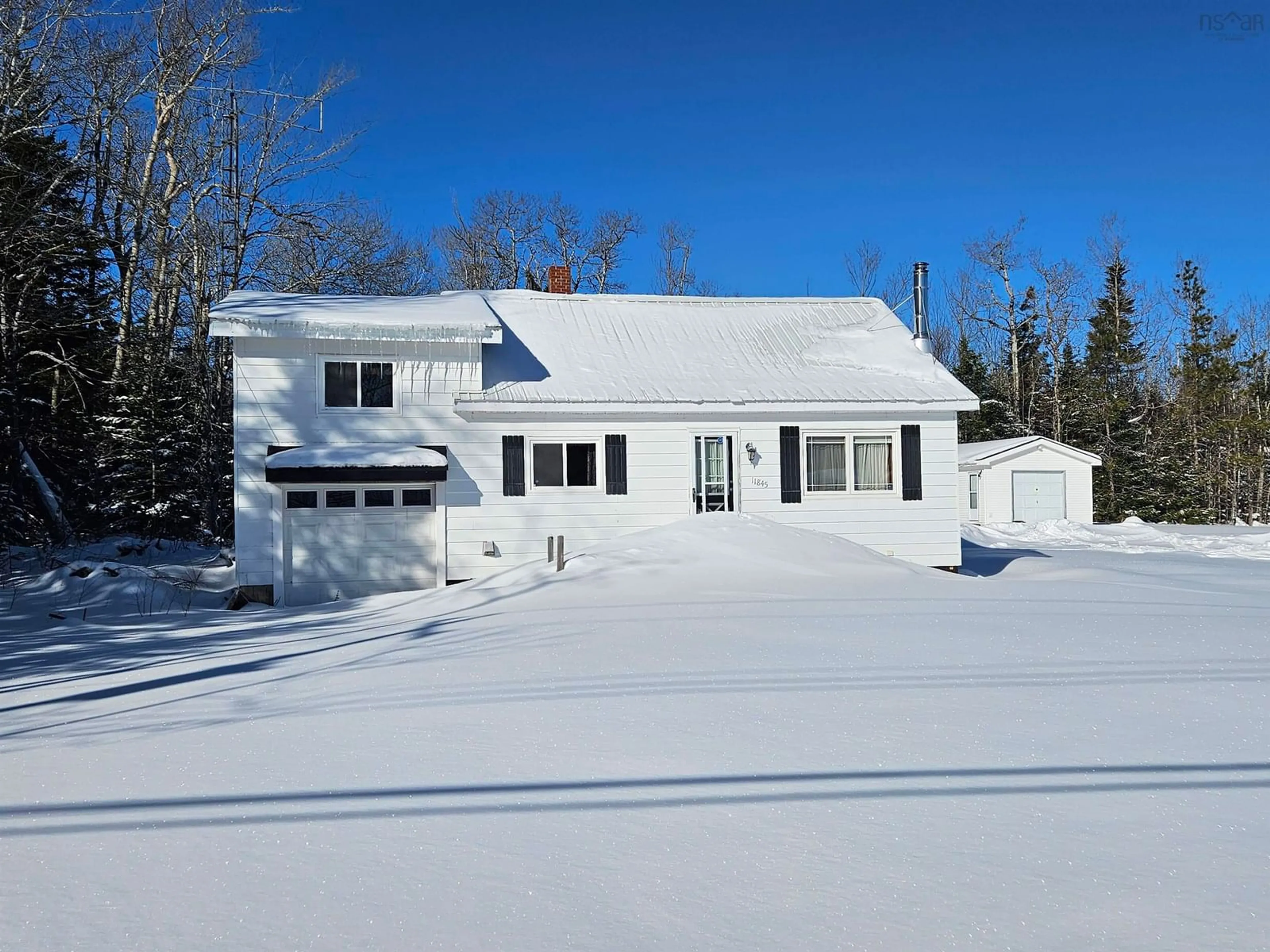 Home with vinyl exterior material, street for 11845 Highway 2, Leamington Nova Scotia B0M 1X0