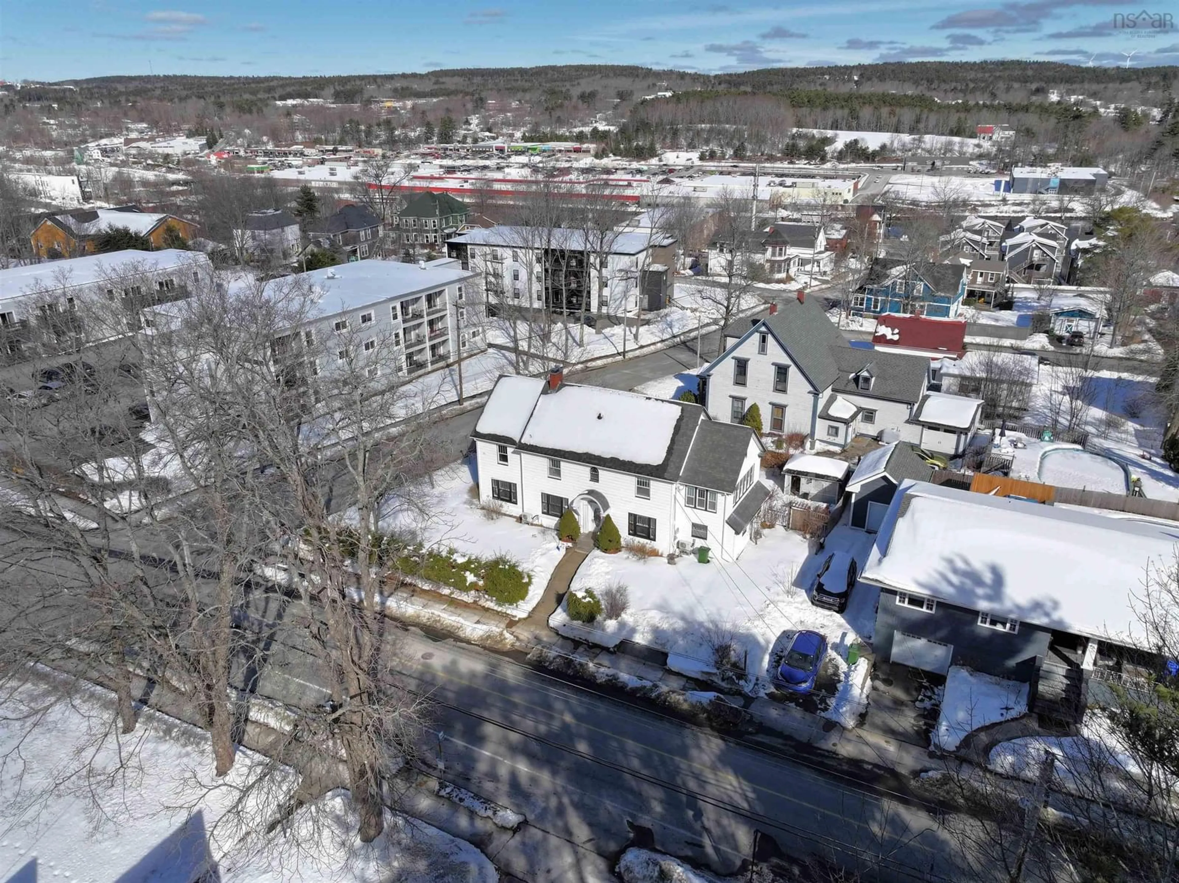A pic from outside/outdoor area/front of a property/back of a property/a pic from drone, city buildings view from balcony for 41 Alexandra Ave, Bridgewater Nova Scotia B4V 1H2