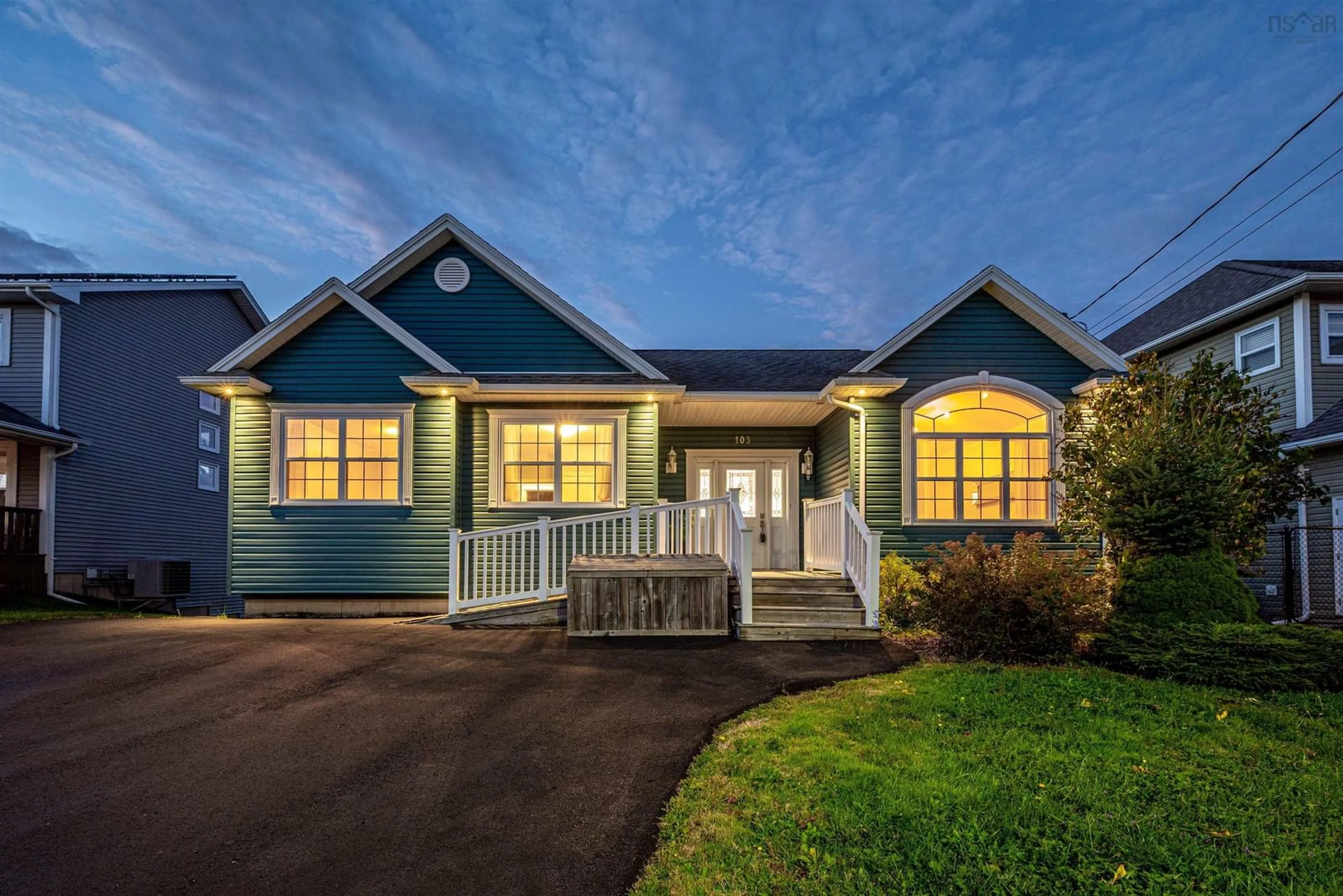 Home with vinyl exterior material, street for 103 Claudia Cres, Middle Sackville Nova Scotia B4E 0C5