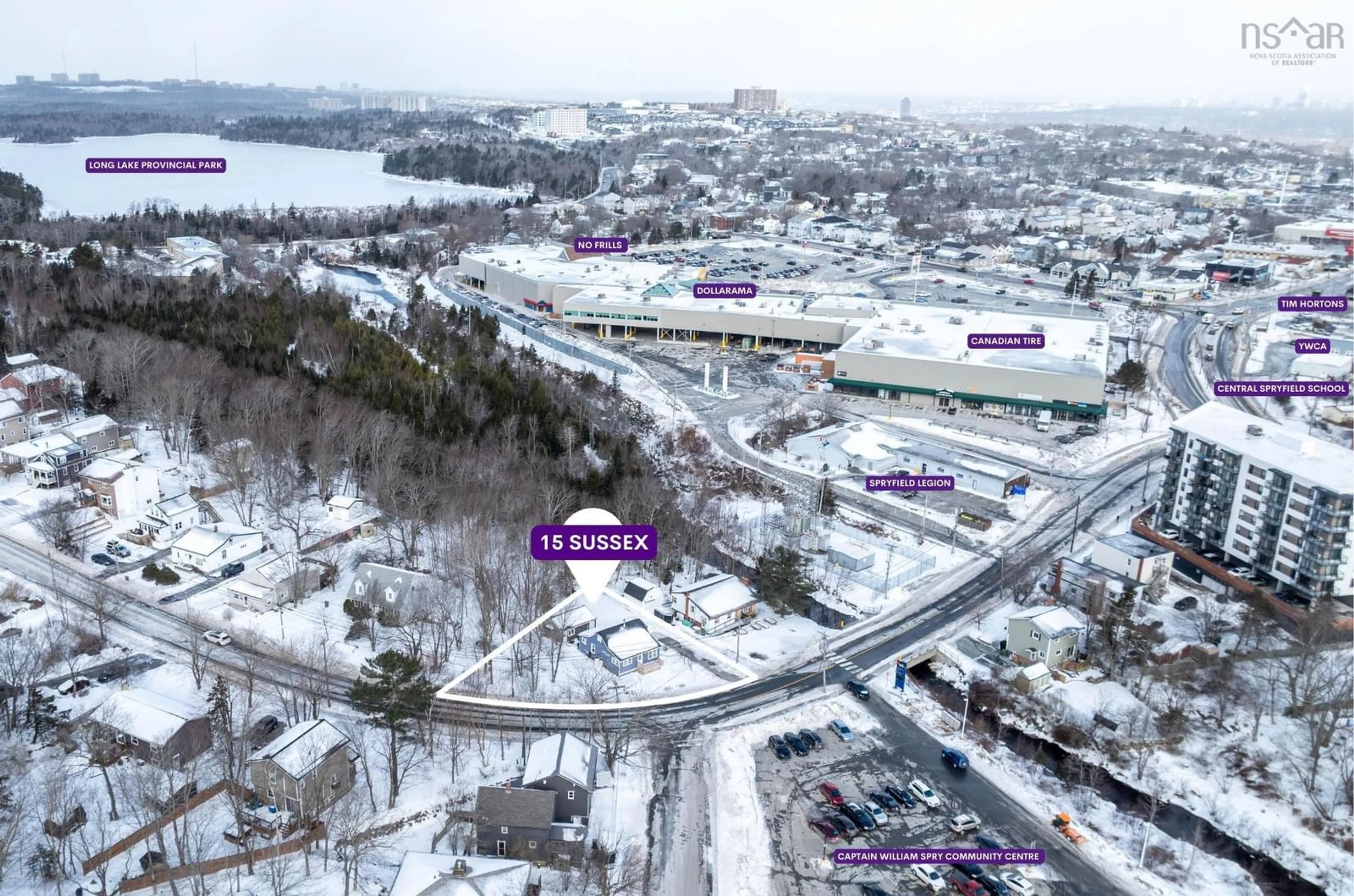A pic from outside/outdoor area/front of a property/back of a property/a pic from drone, street for 15 Sussex St, Spryfield Nova Scotia B3R 1N8